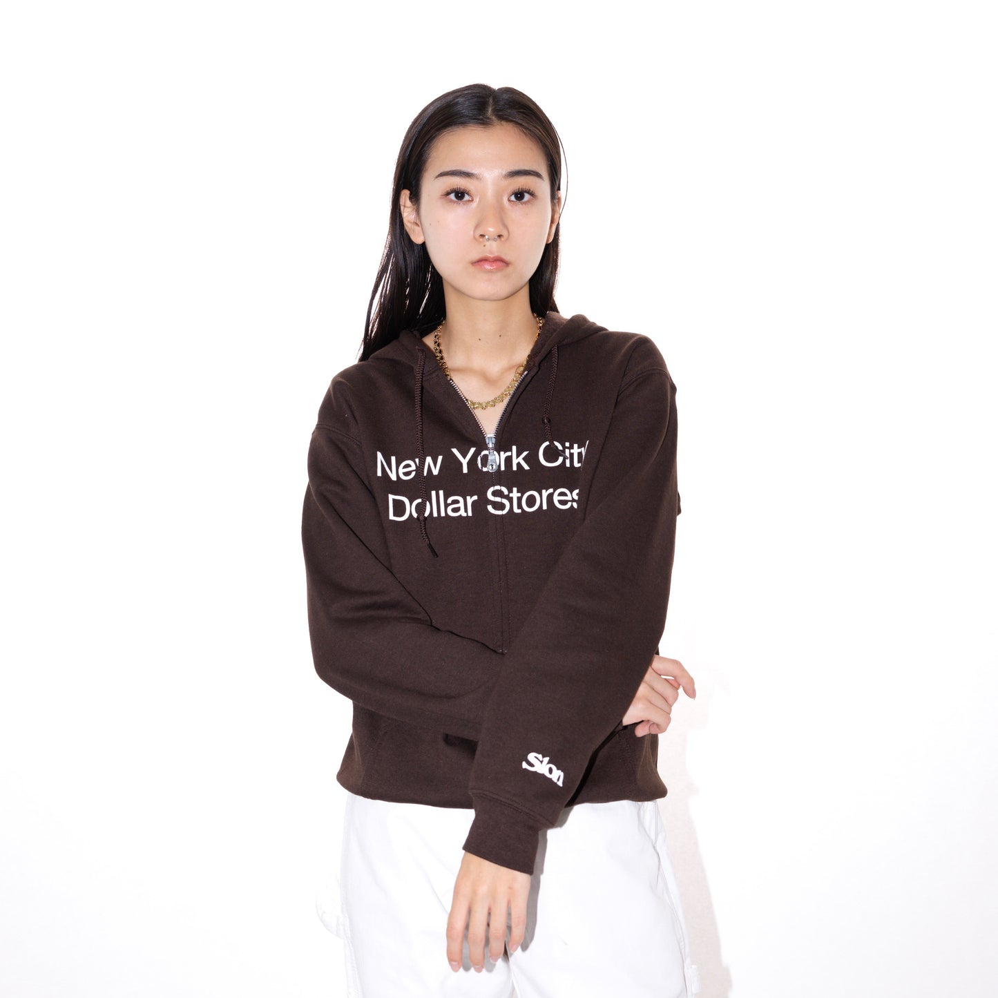 Slon NYC Dollar Stores Zip Hooded "Brown"