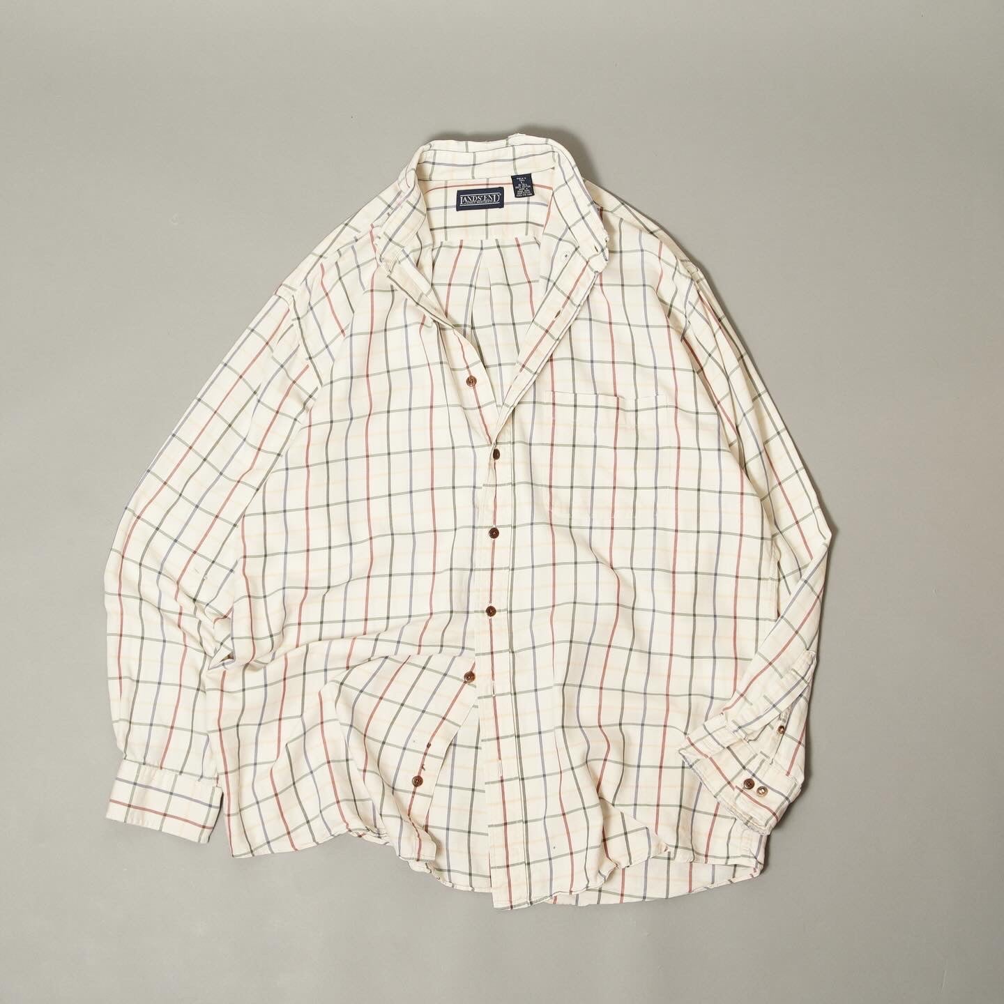 LANDS’ END Multi Graph Check L/S Shirt