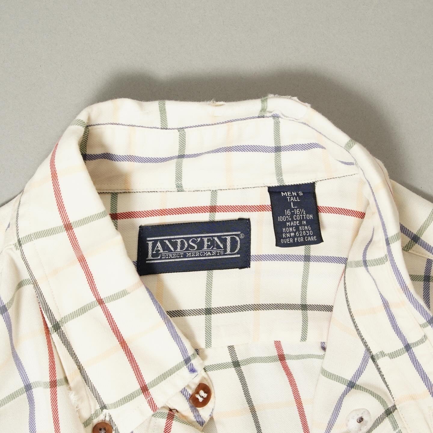 LANDS’ END Multi Graph Check L/S Shirt