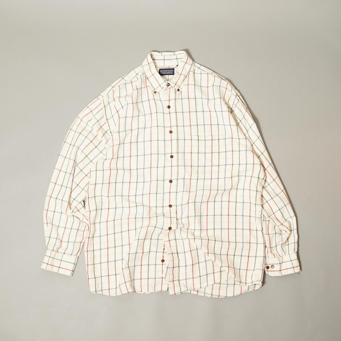 LANDS’ END Multi Graph Check L/S Shirt
