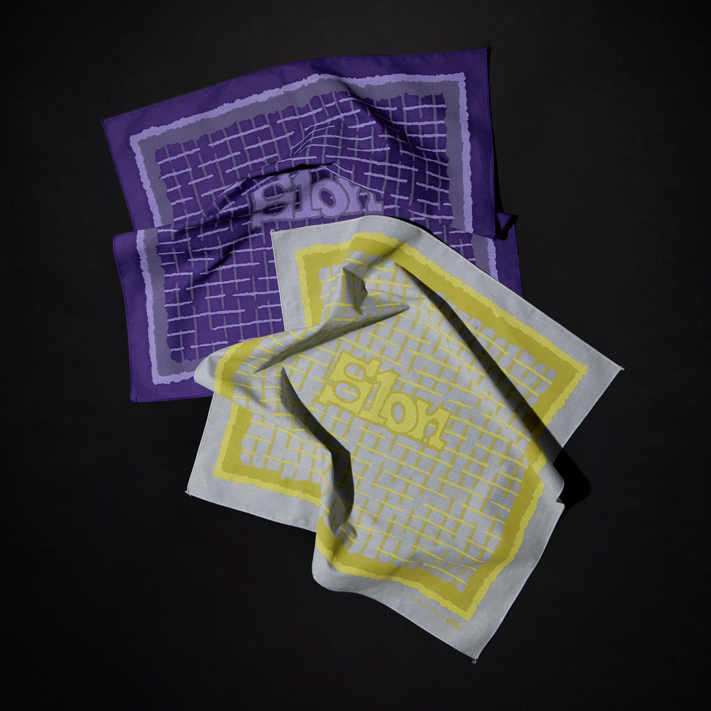 Slon x M U U Graph Check Bandana - Grey