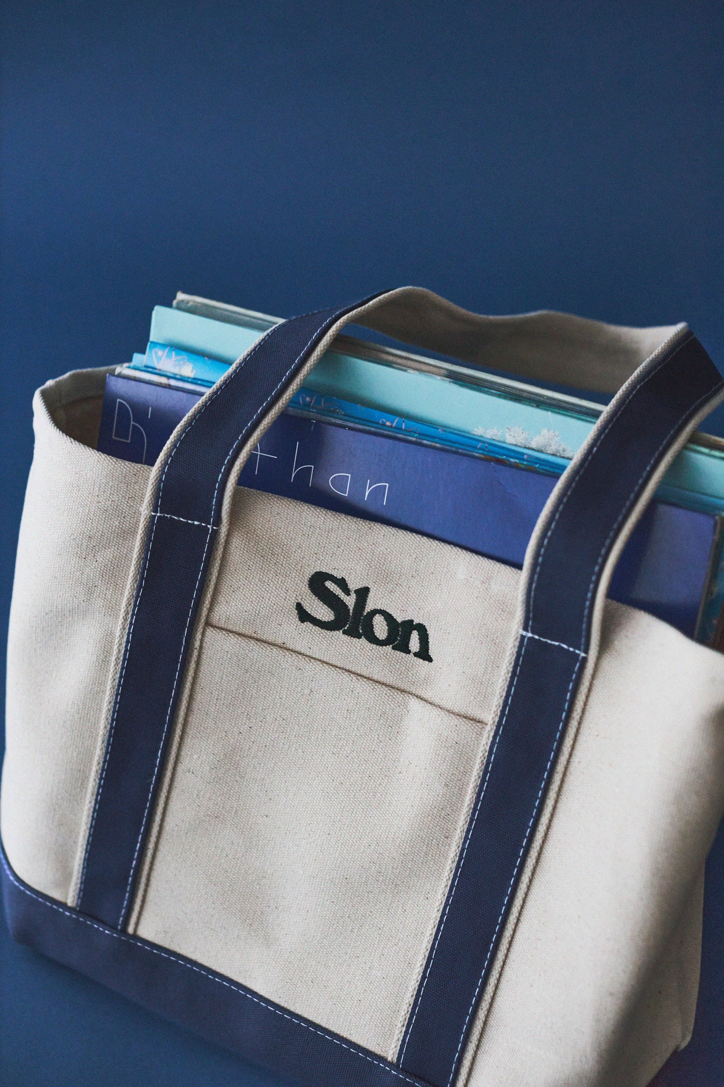 Slon Anytime Tote - Natural/Navy