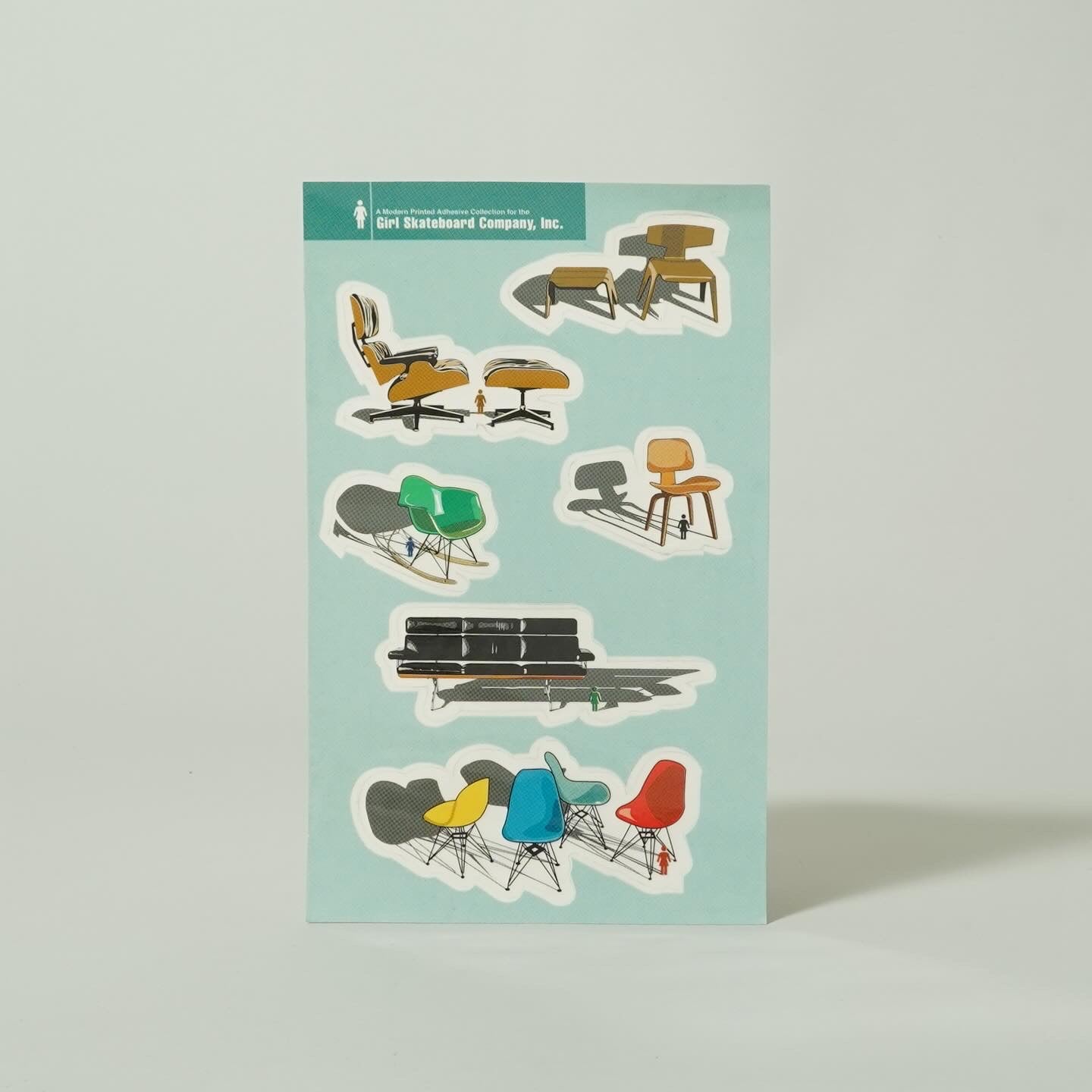 Girl Skateboard Eames Chair Sticker Sheet