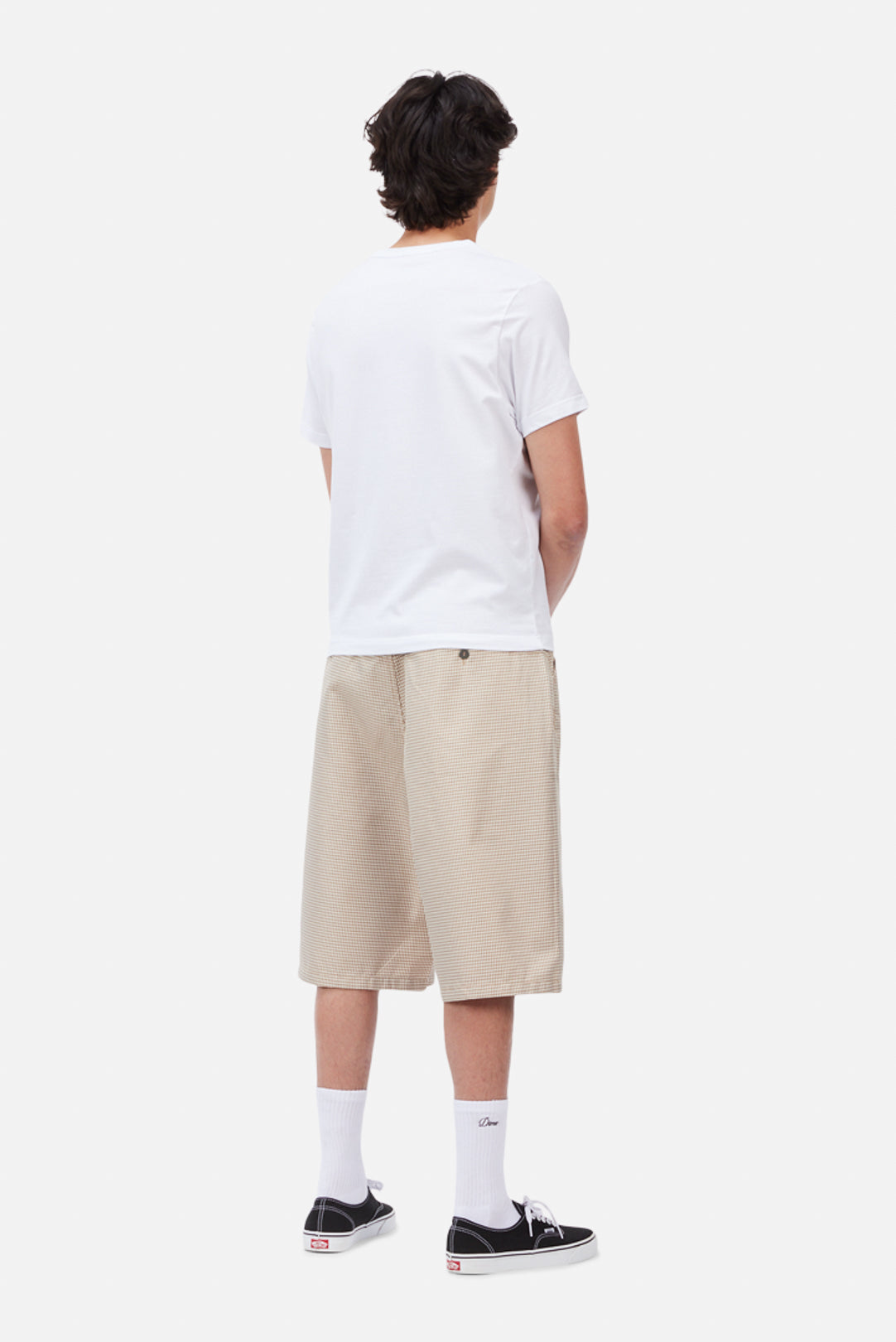 Dime Baggy Houndstooth Shorts - Beige