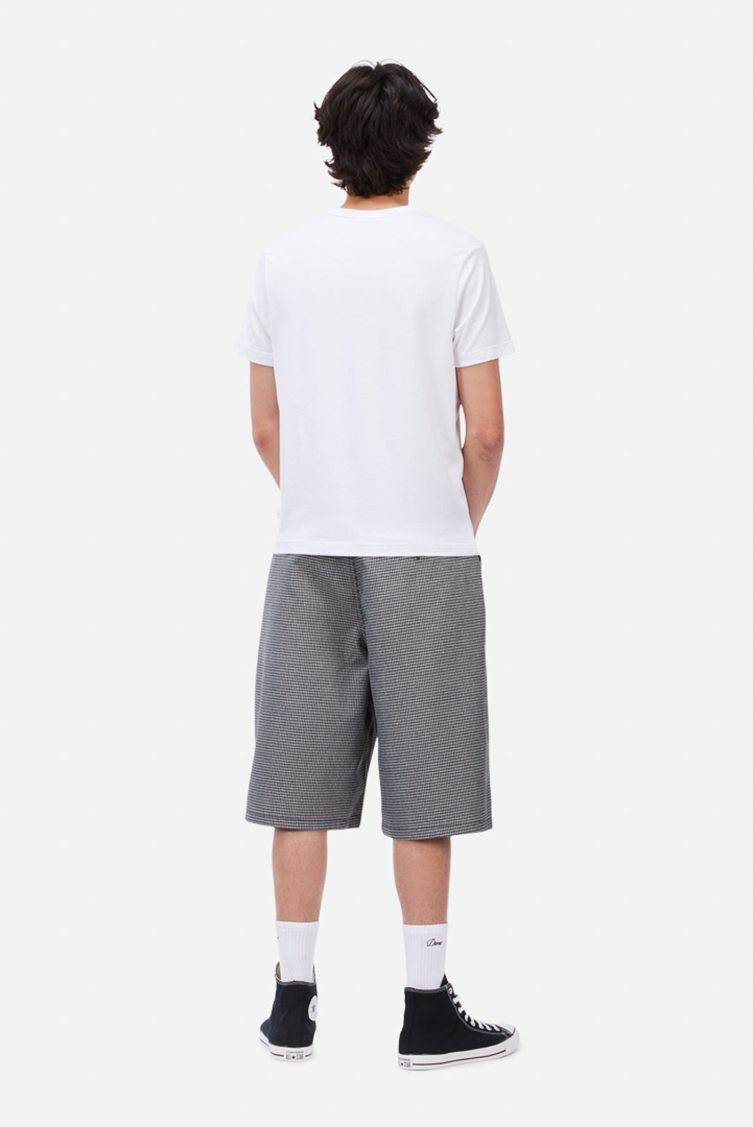 Dime Baggy Houndstooth Shorts - Gray