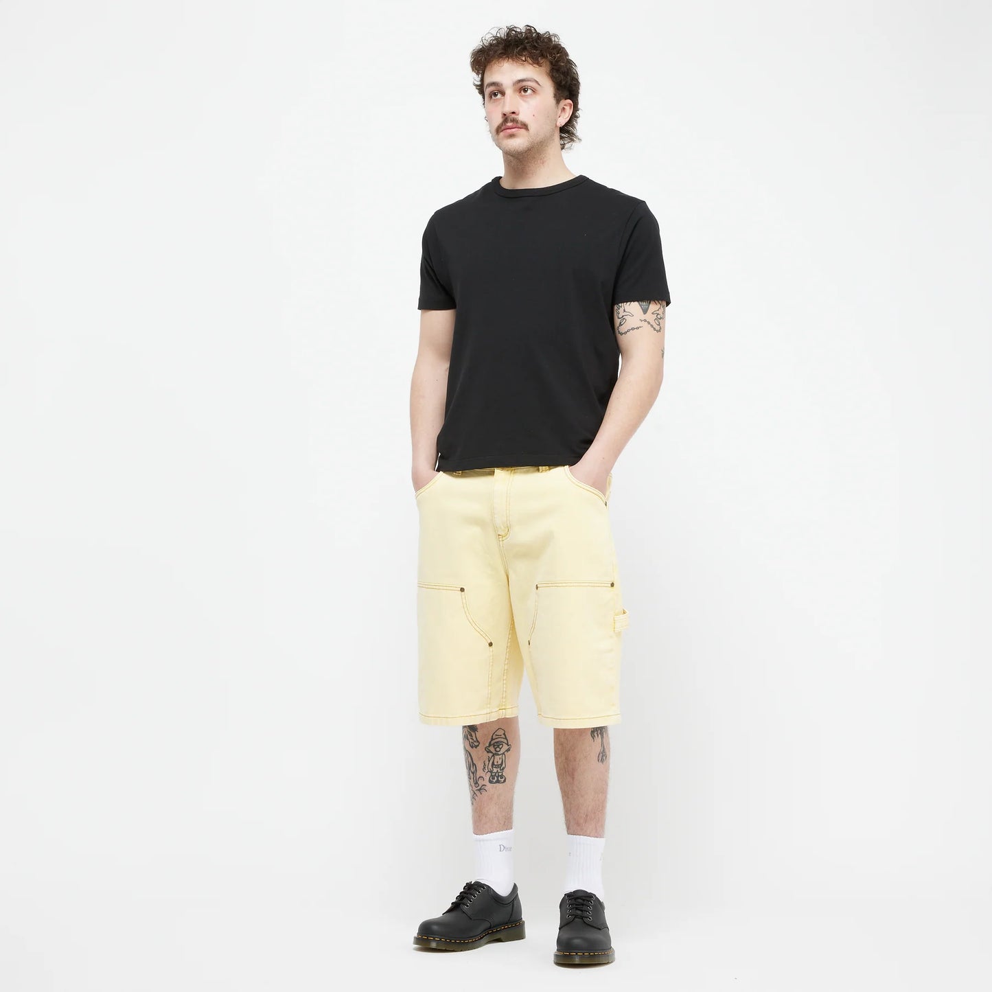 Dime Carpenter Denim Shorts - Lemon