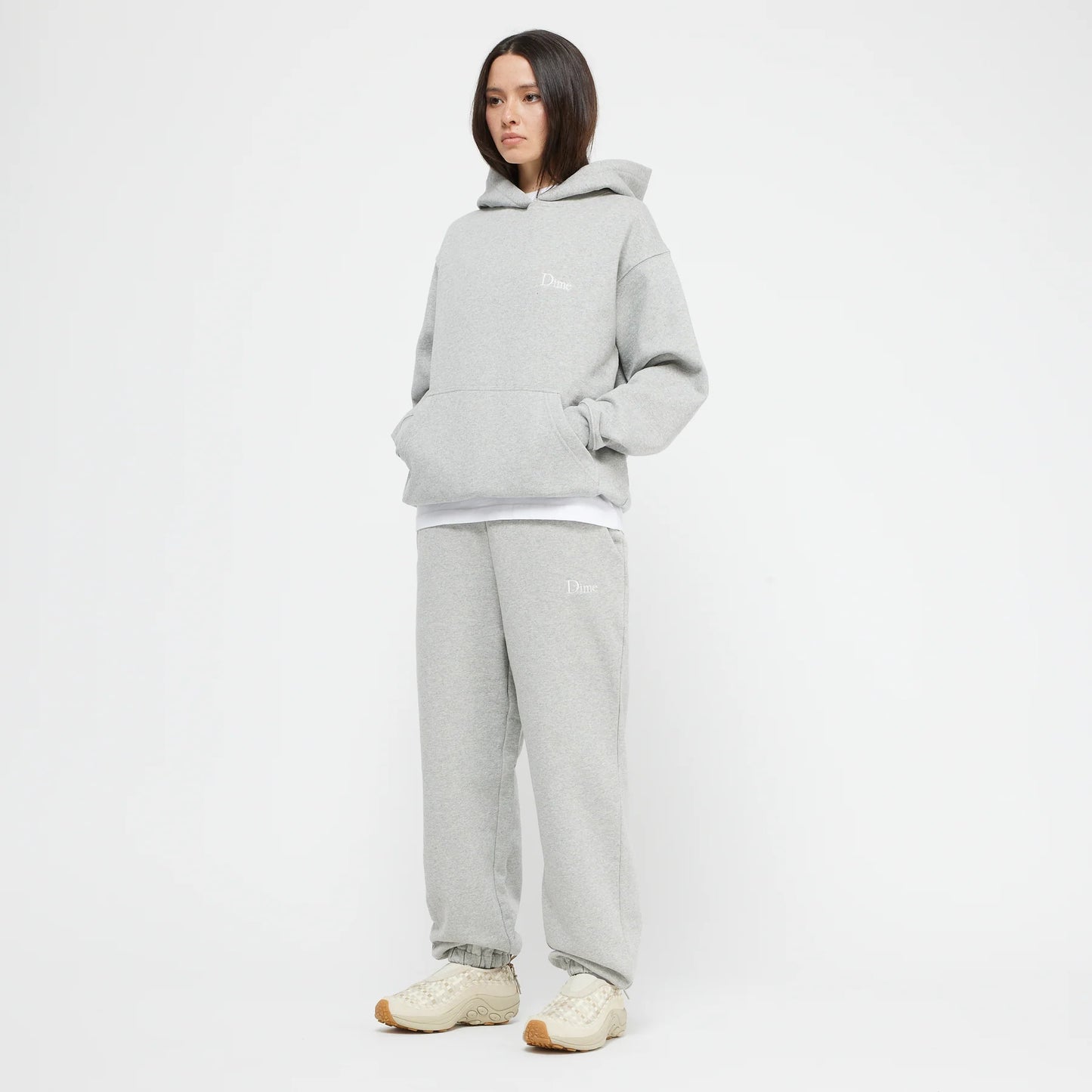 Dime Classic Small Logo Sweatpants - Heather Gray