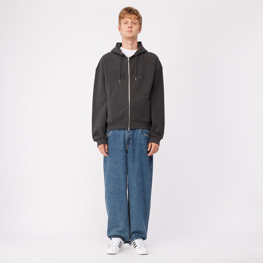 Dime Reverse French Terry Zip Hoodie - Vintage black