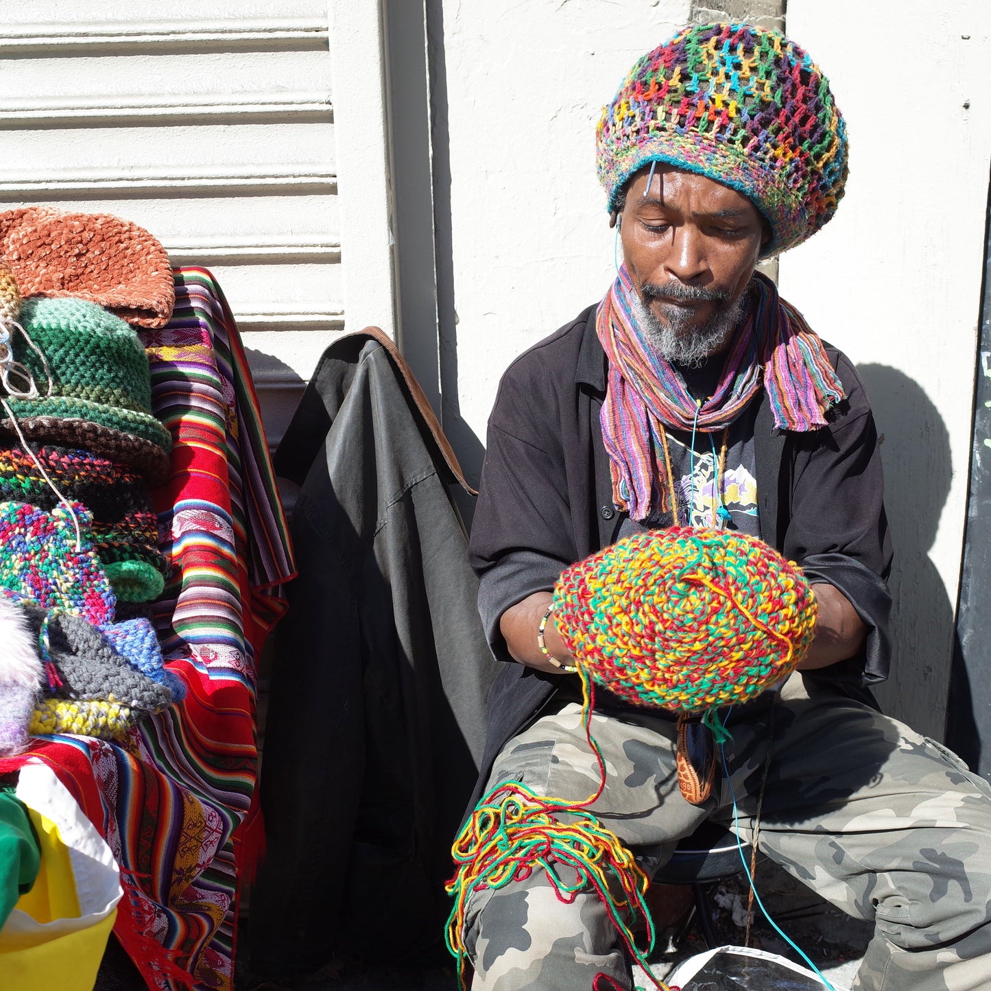 Handmade Knit Beanies from a Subway Station in Brooklyn