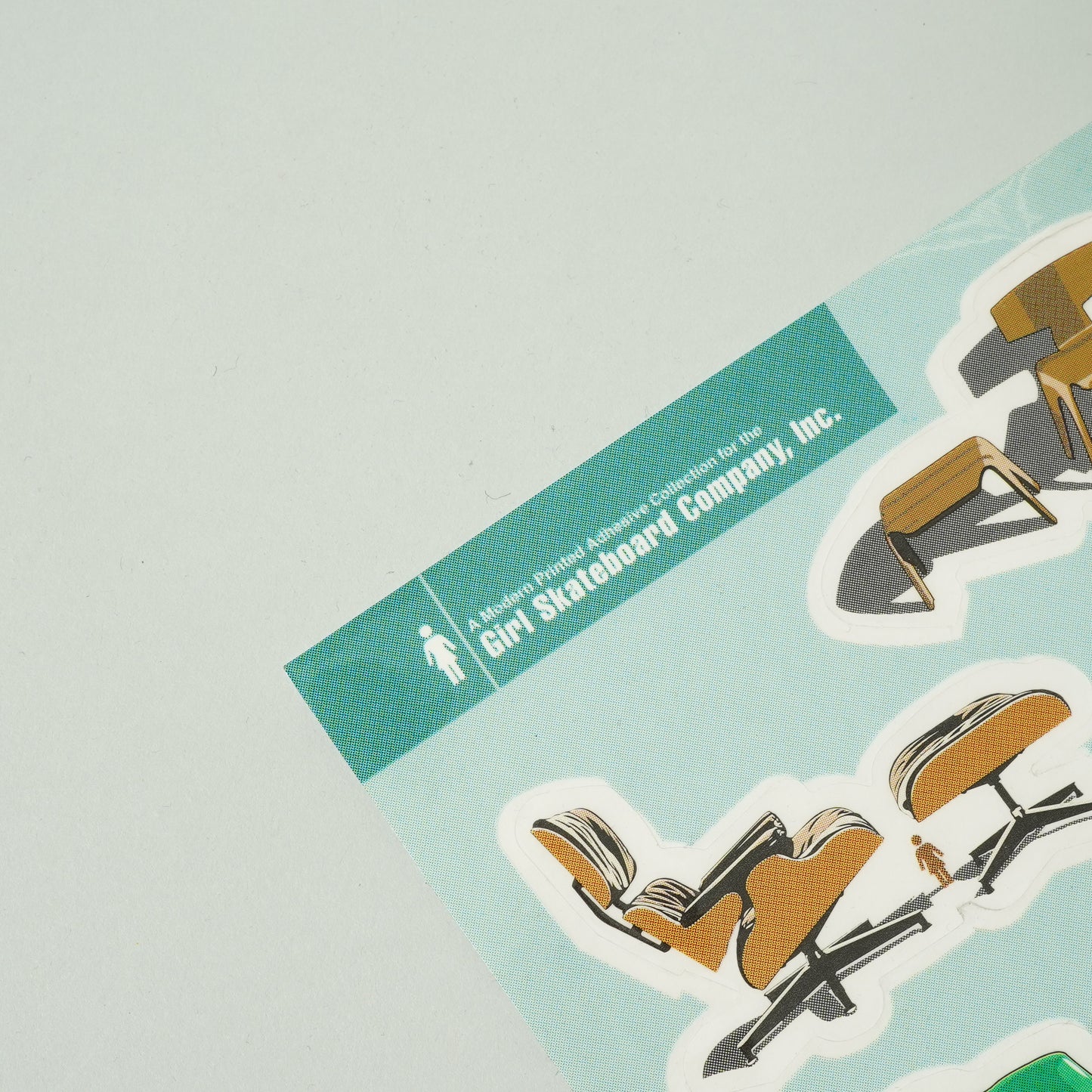 Girl Skateboard Eames Chair Sticker Sheet