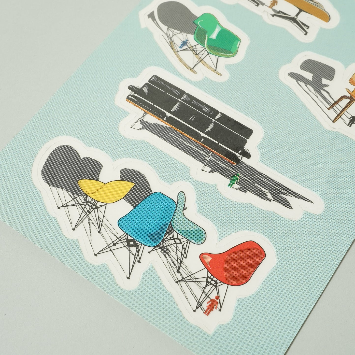 Girl Skateboard Eames Chair Sticker Sheet
