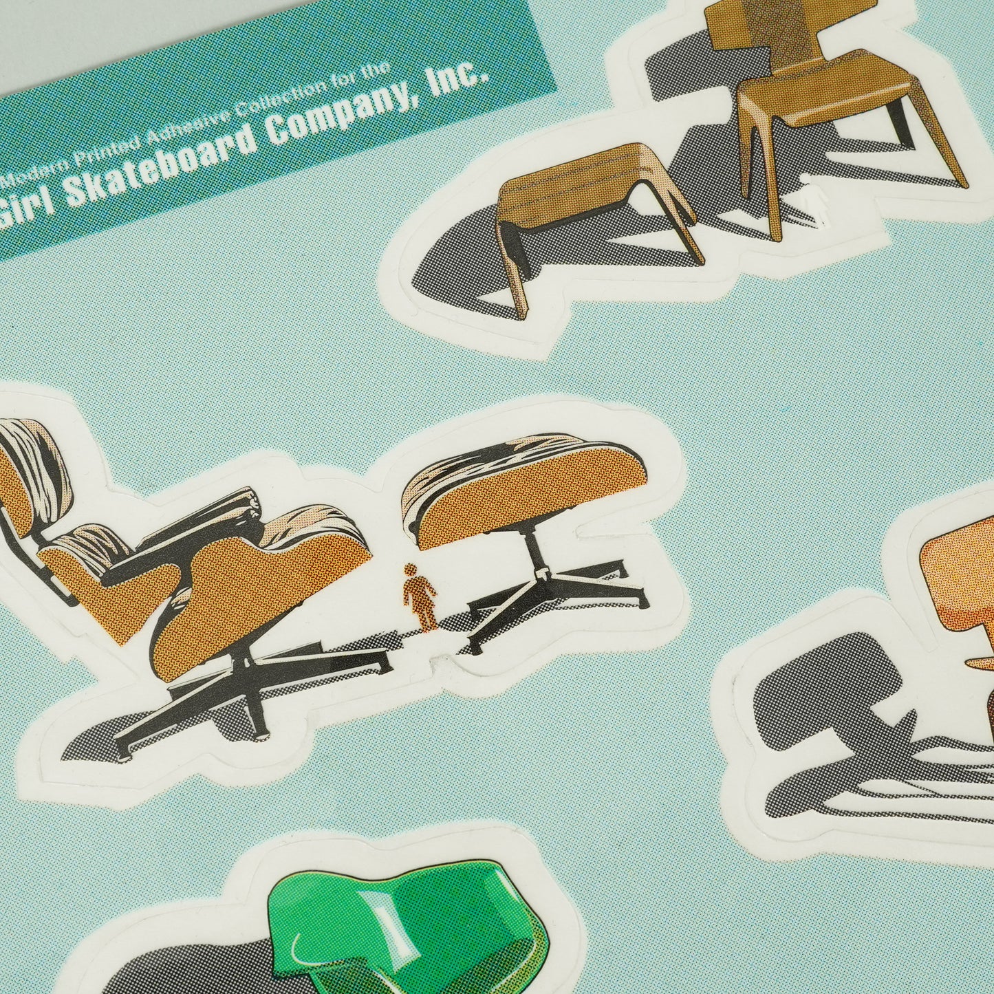 Girl Skateboard Eames Chair Sticker Sheet
