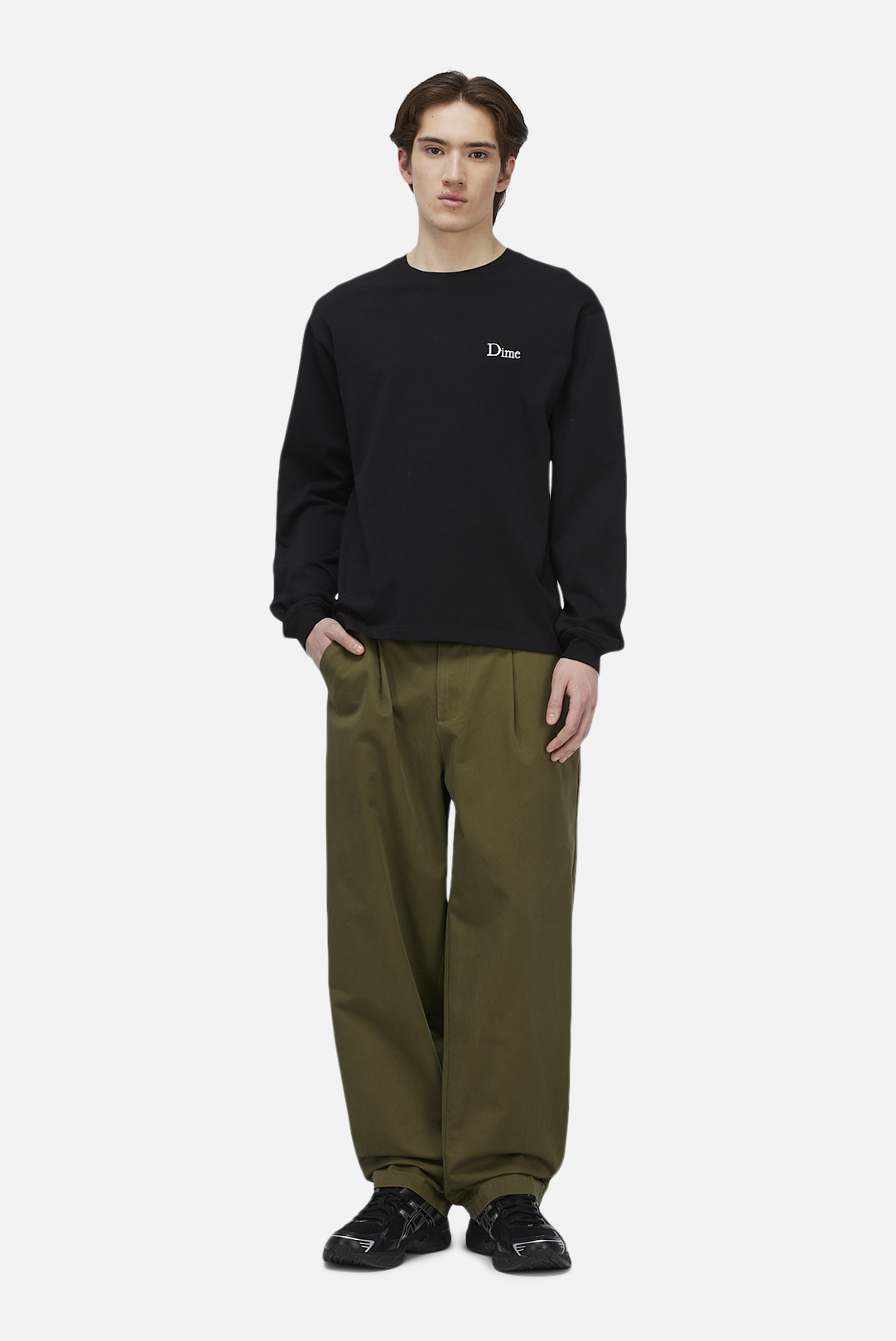 Dime Classic Small Logo LS T-Shirt - Black
