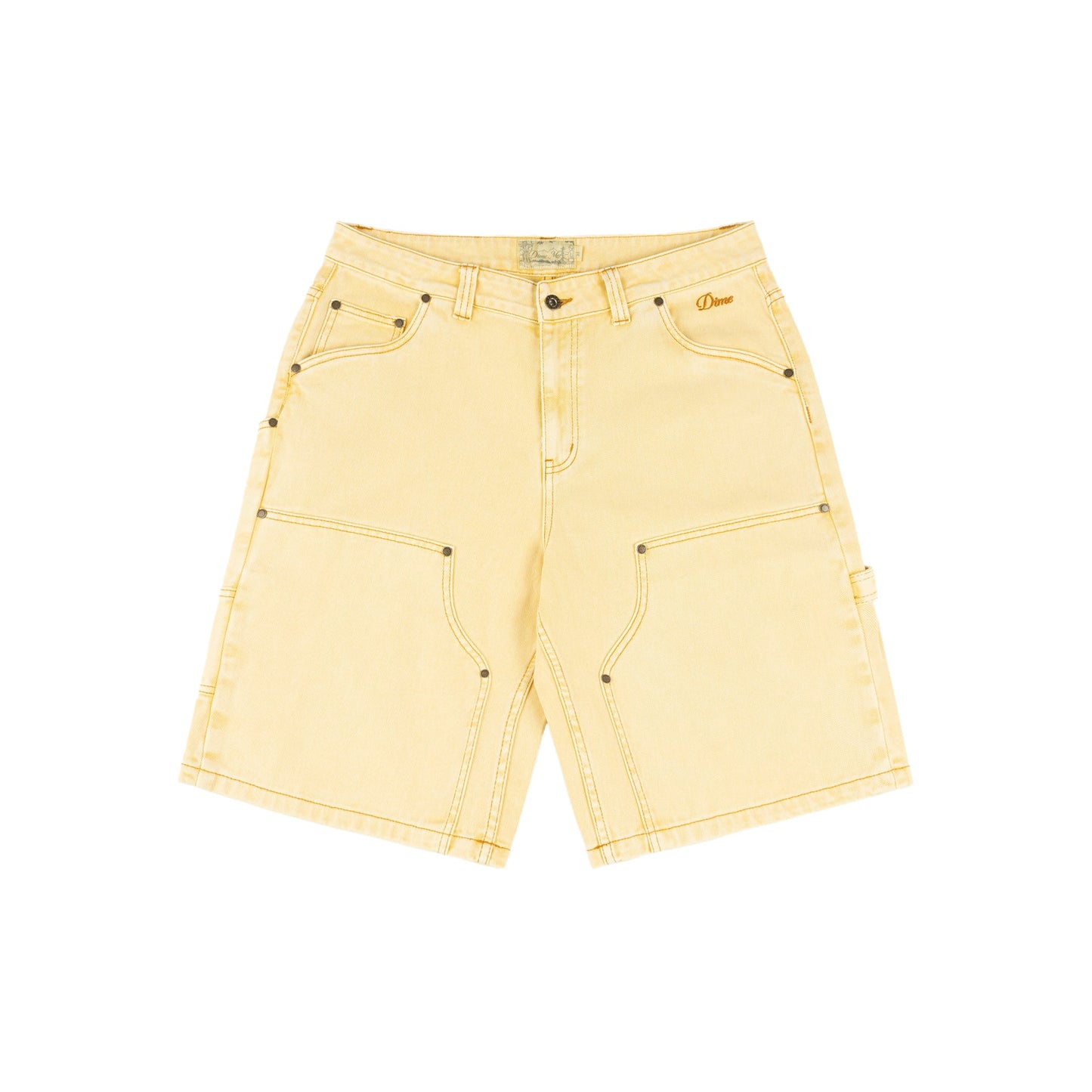 Dime Carpenter Denim Shorts - Lemon