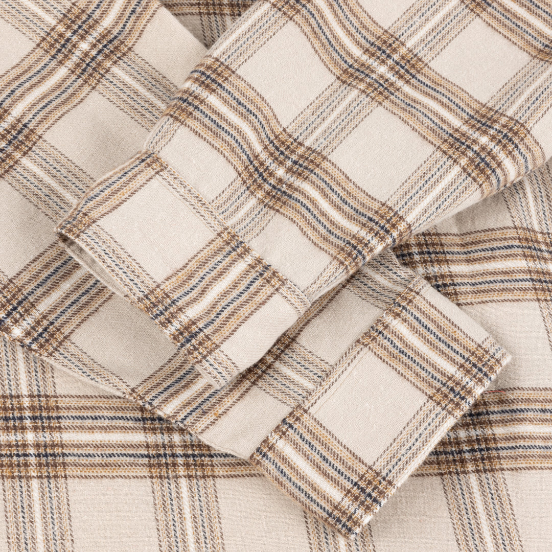 Dime Plaid Flannel Shirt - Beige