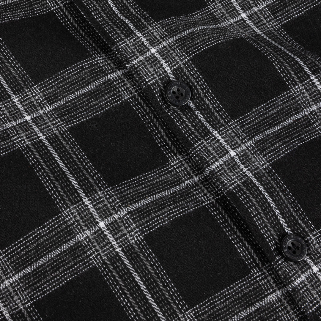 Dime Plaid Flannel Shirt - Black