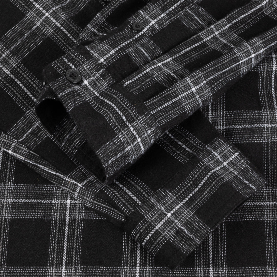 Dime Plaid Flannel Shirt - Black