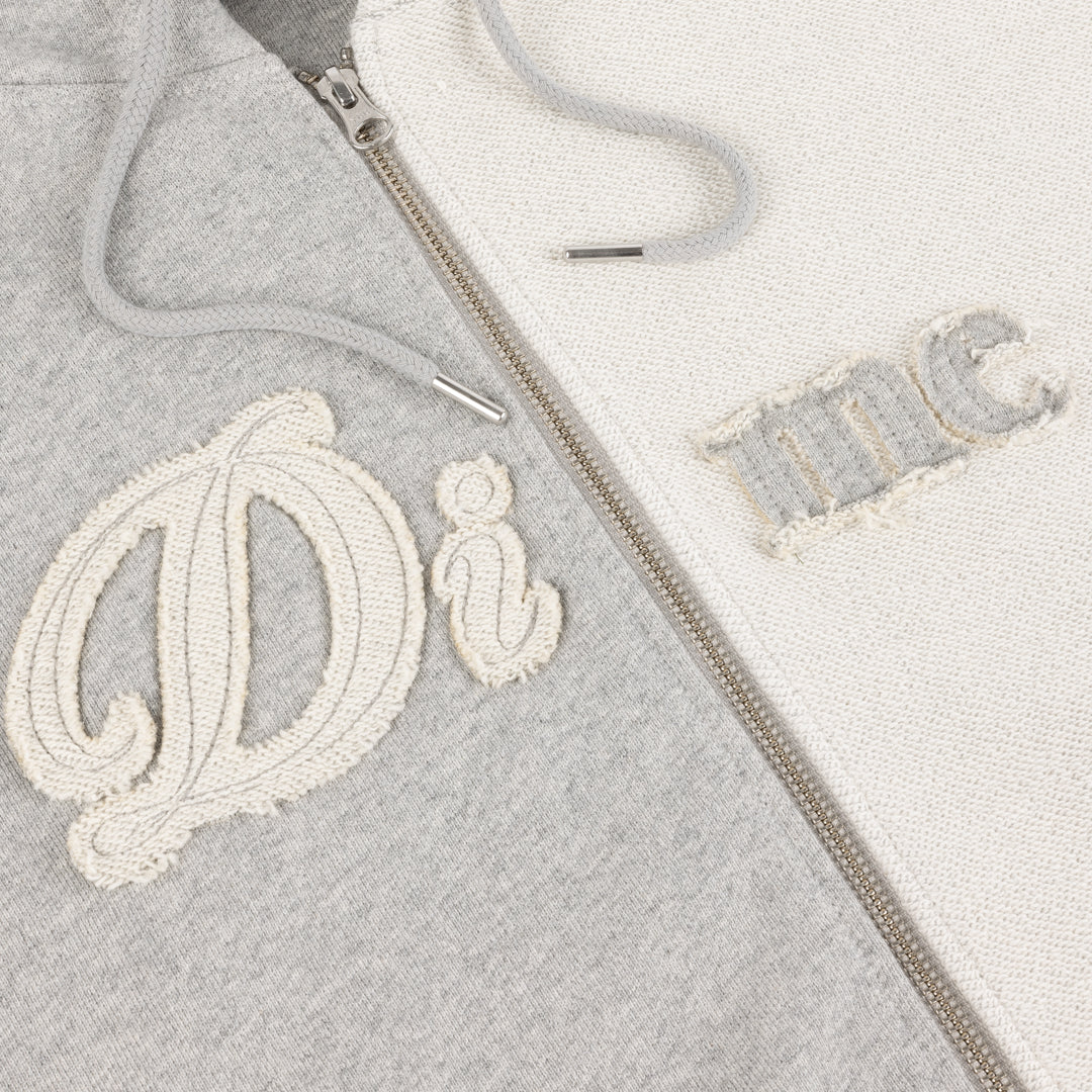 Dime Reverse French Terry Zip Hoodie - Heather gray
