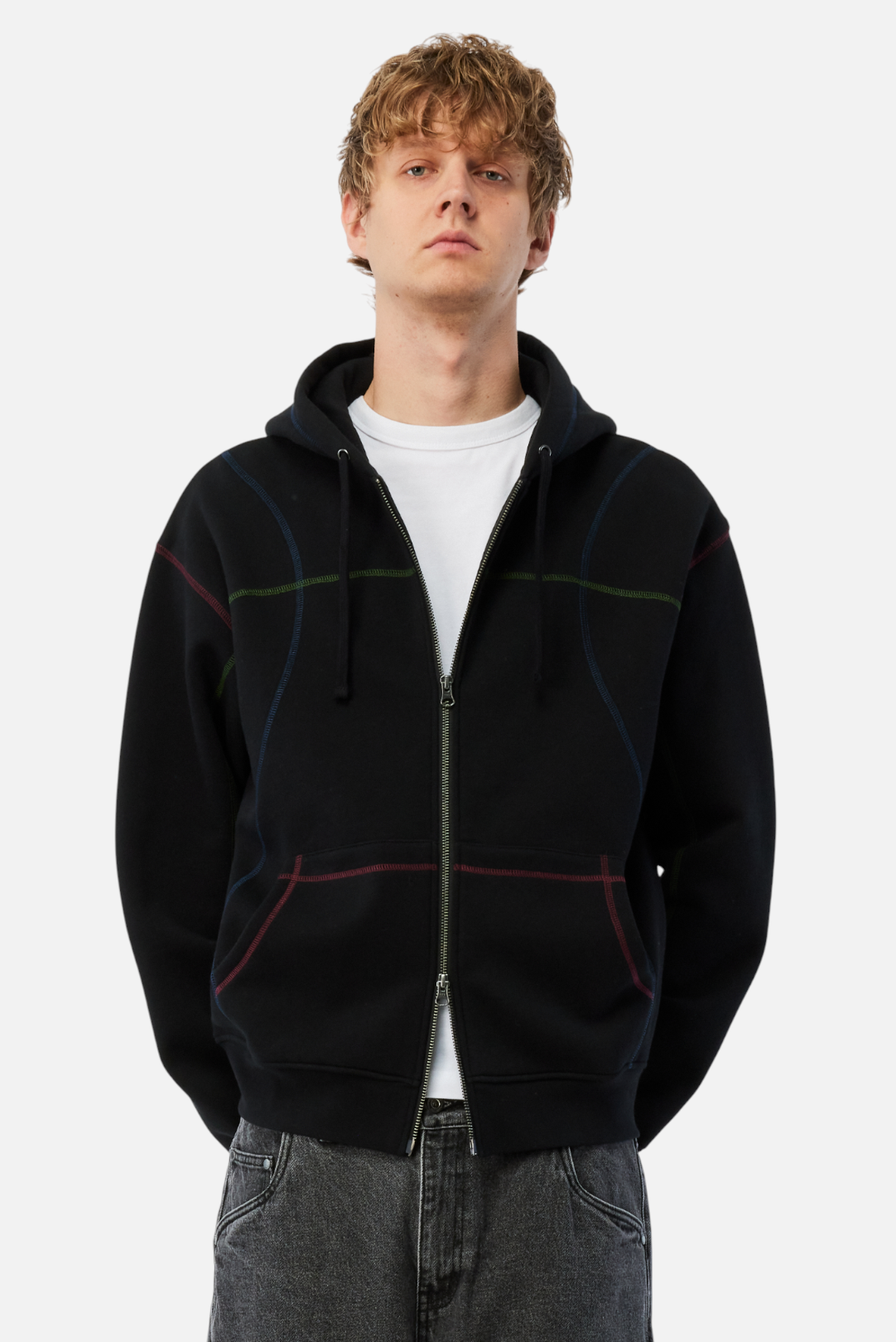Dime Court Zip Hoodie - Black Multi