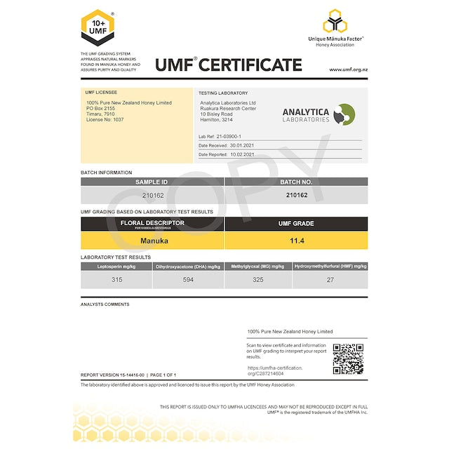 HONEY MARKS Manuka Honey 5+(MG83+) 250g