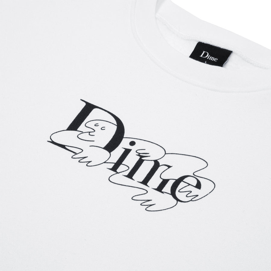 Dime Chilling Classic Logo Crewneck "White"