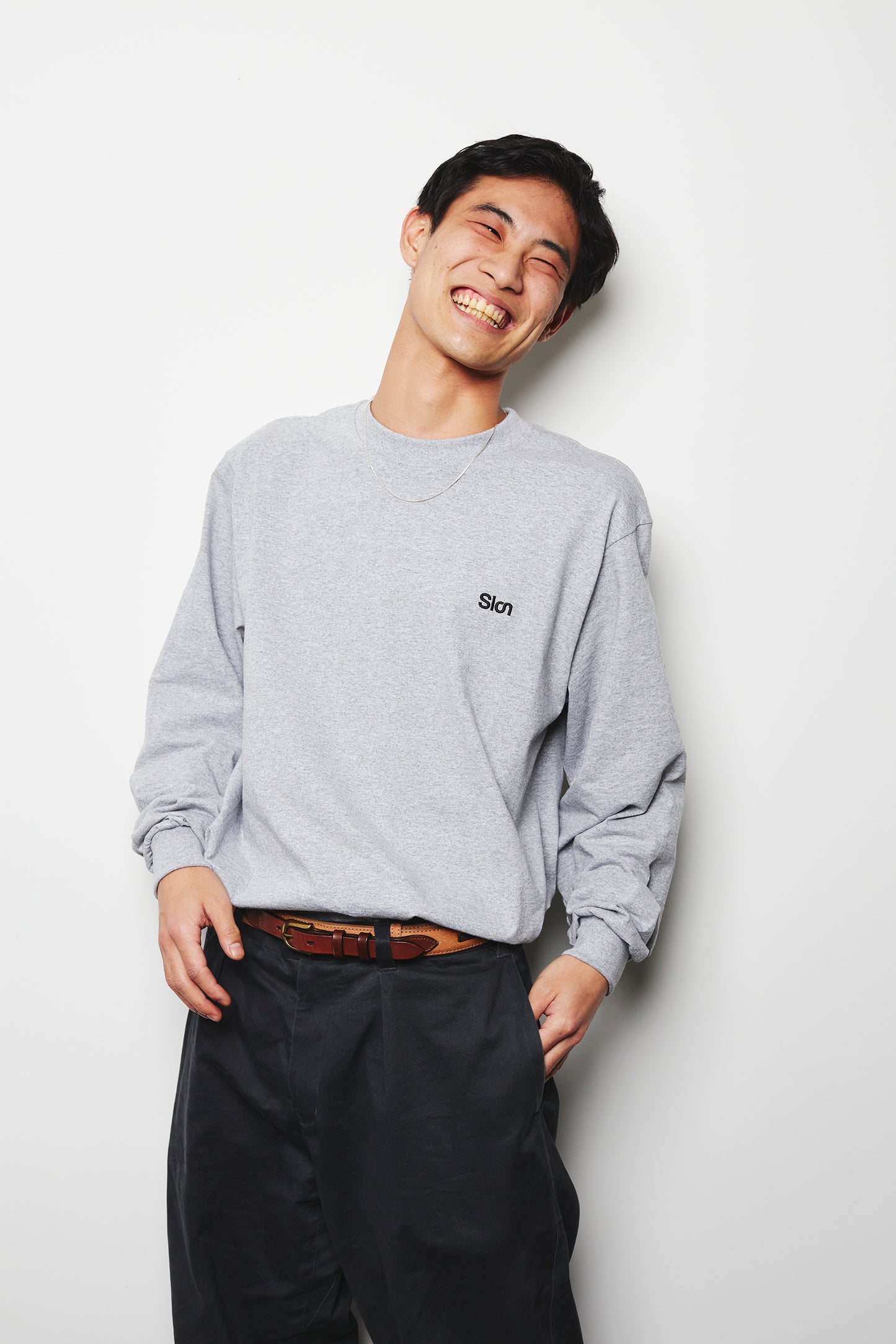 SLON RK-1 Logo L/S Tee "Heather Grey"