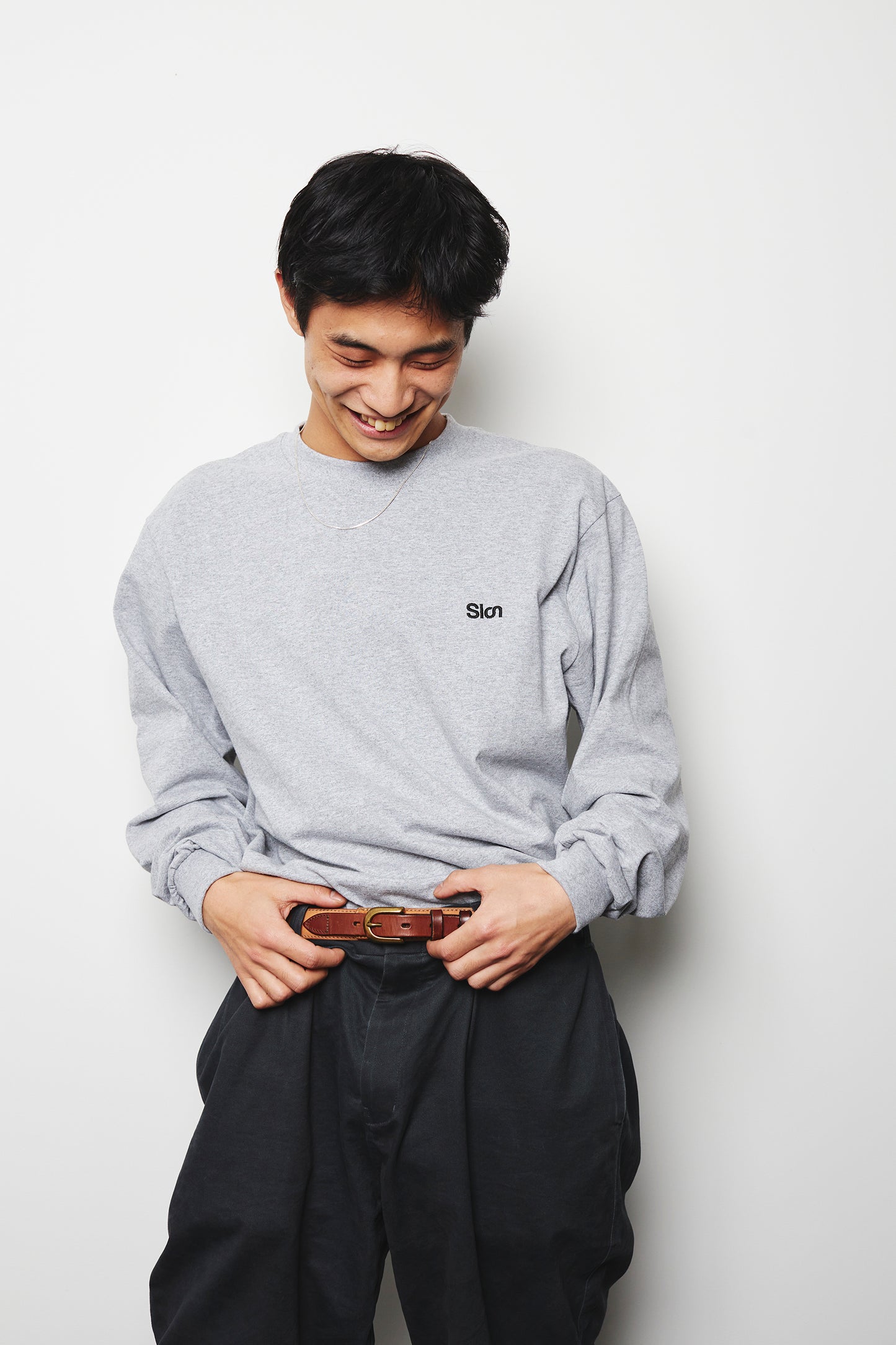 SLON RK-1 Logo L/S Tee "Heather Grey"