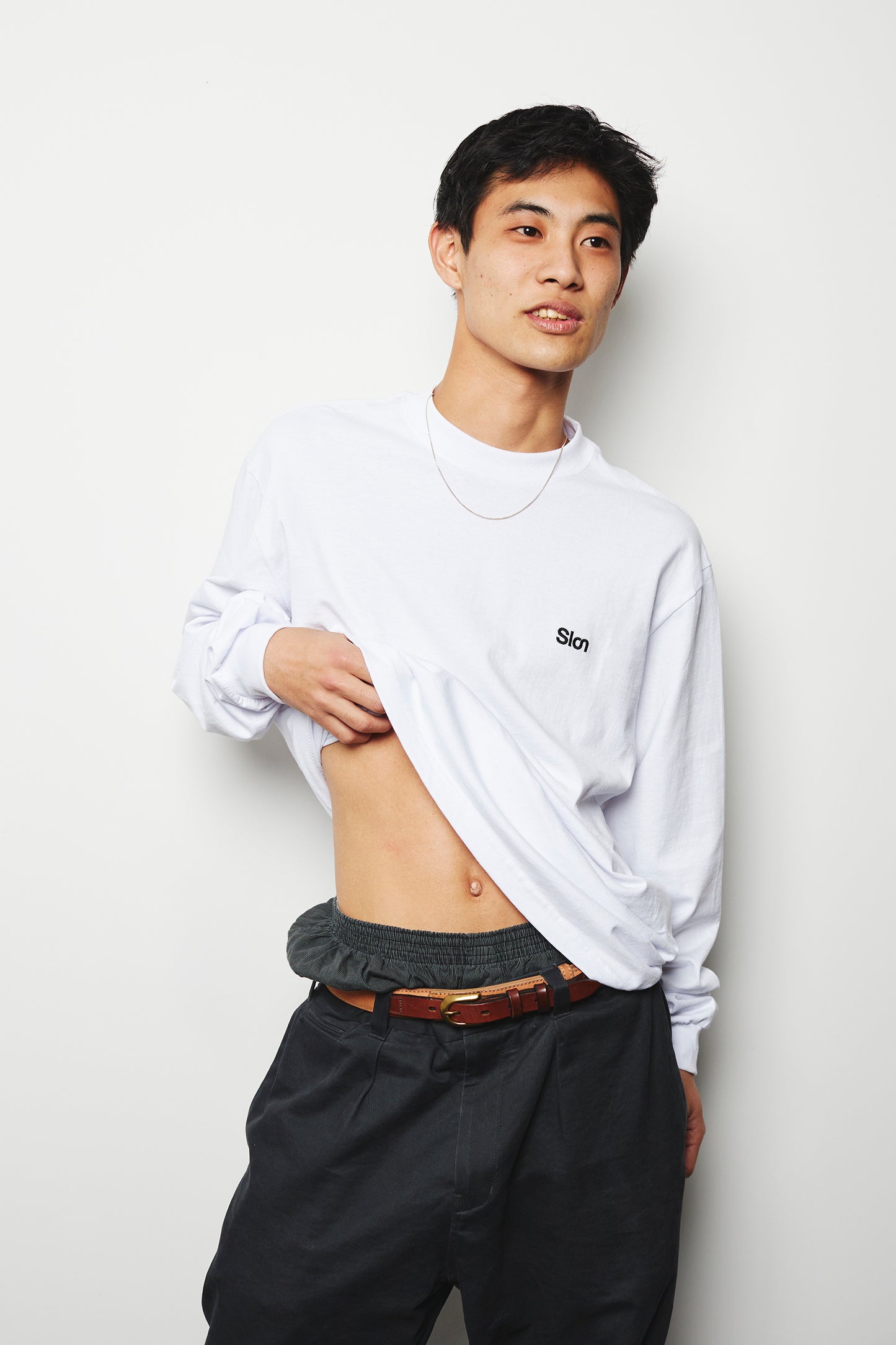 SLON RK-1 Logo L/S Tee "White"