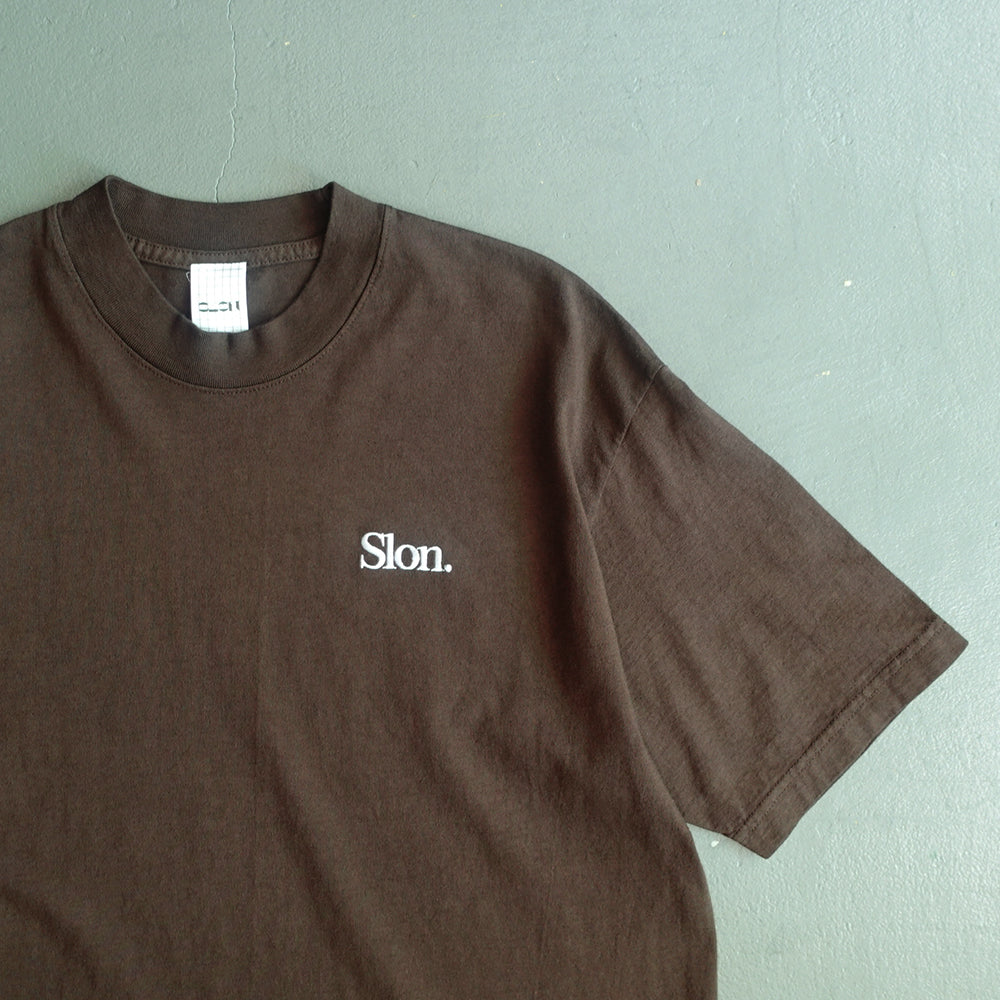 SLON Tech Logo 6.5oz Cotton S/S Tee “Chocolate”