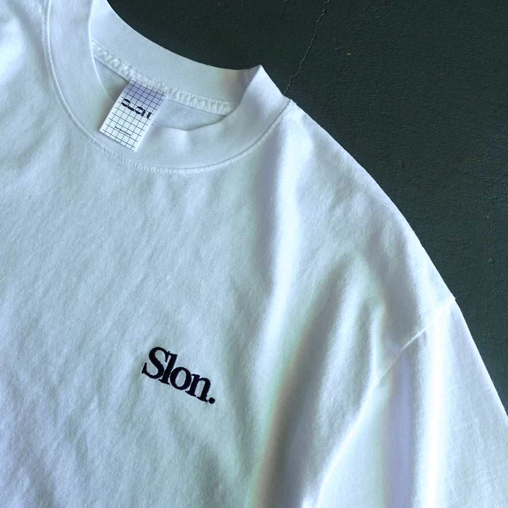 SLON Tech Logo 6.5oz Cotton S/S Tee “White”