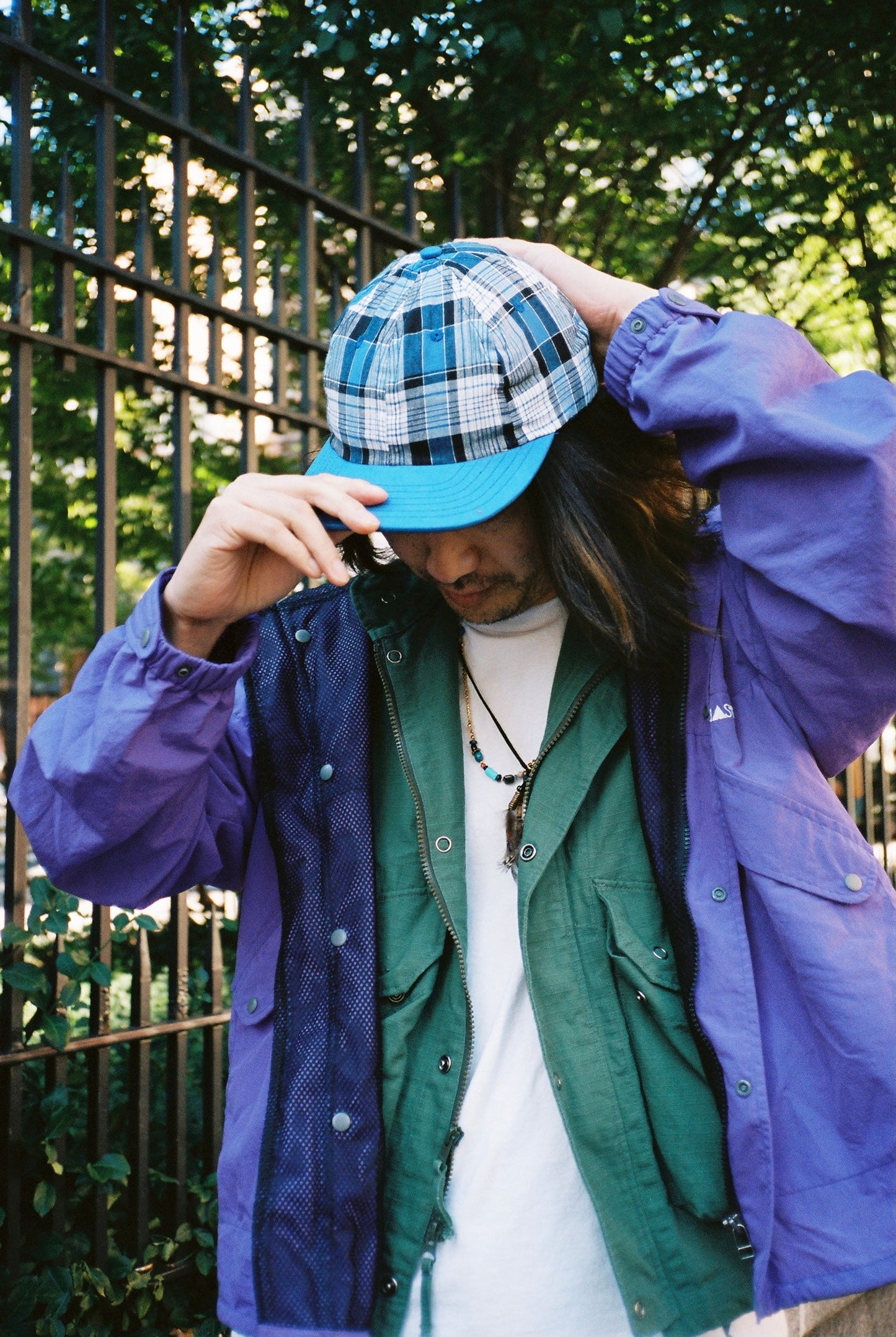 LITE YEAR Madras 6 Panel Cap "Blue"