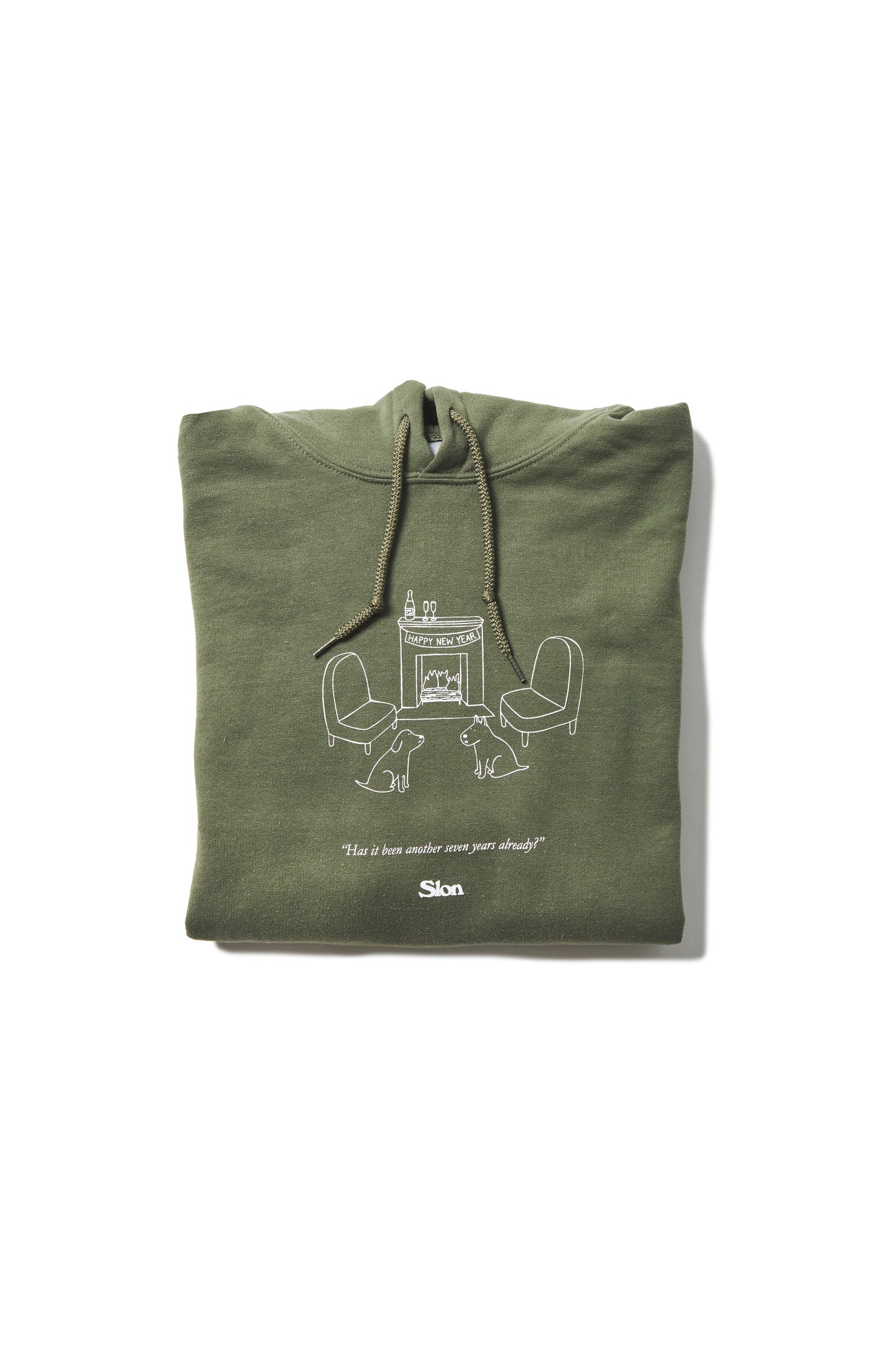 Slon New Year Pullover Hoodie - Military Green