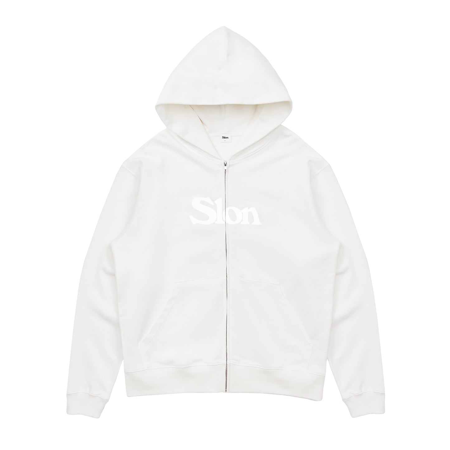 Slon Basic Full Zip Hoodie - White