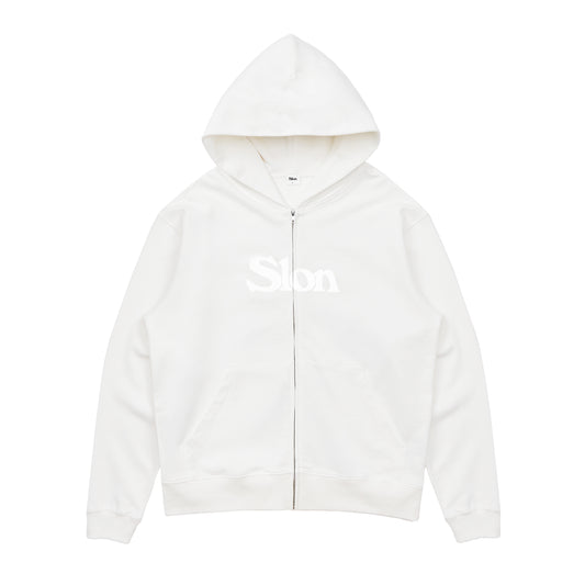 Slon Basic Full Zip Hoodie - White