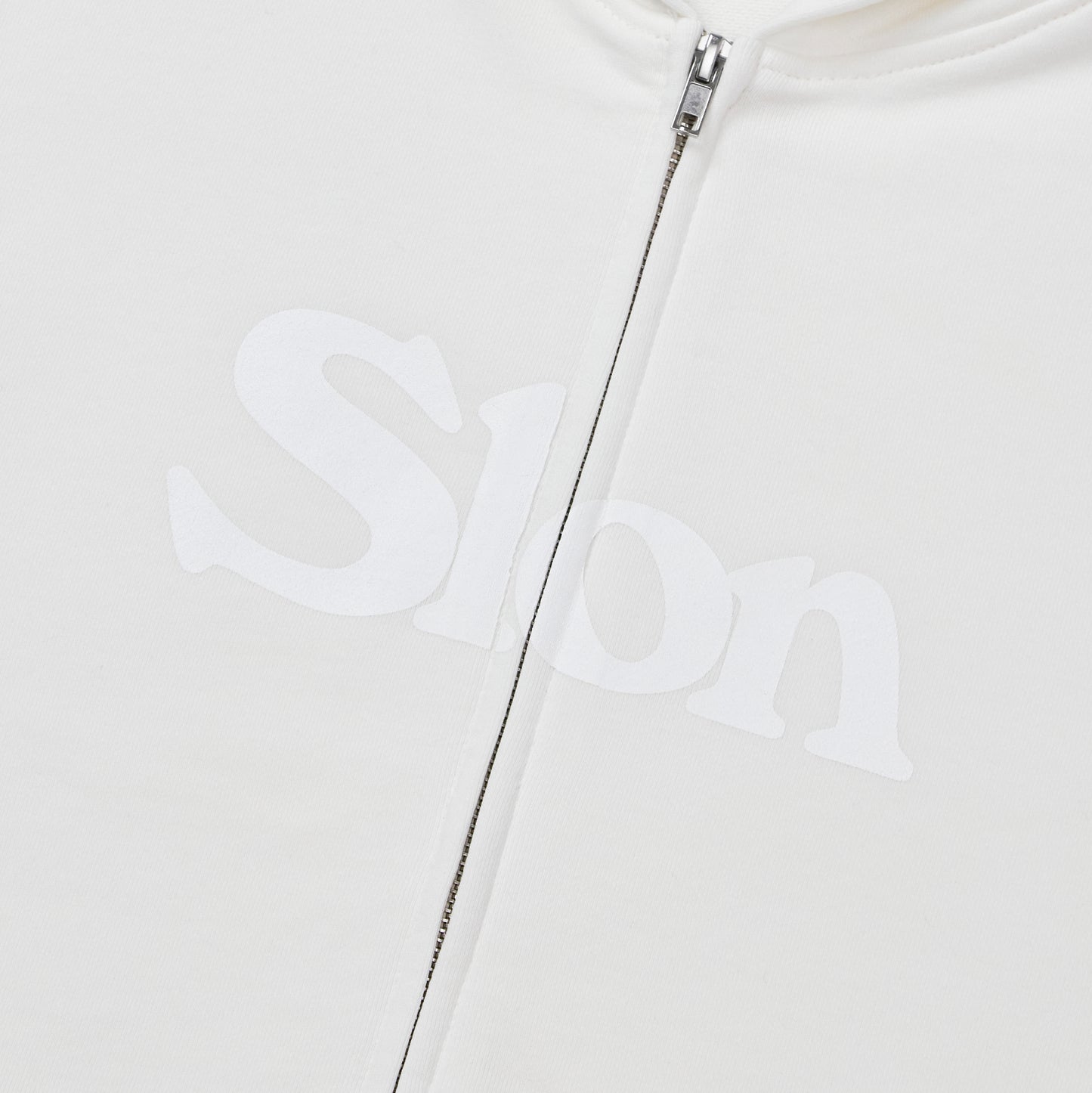 Slon Basic Full Zip Hoodie - White