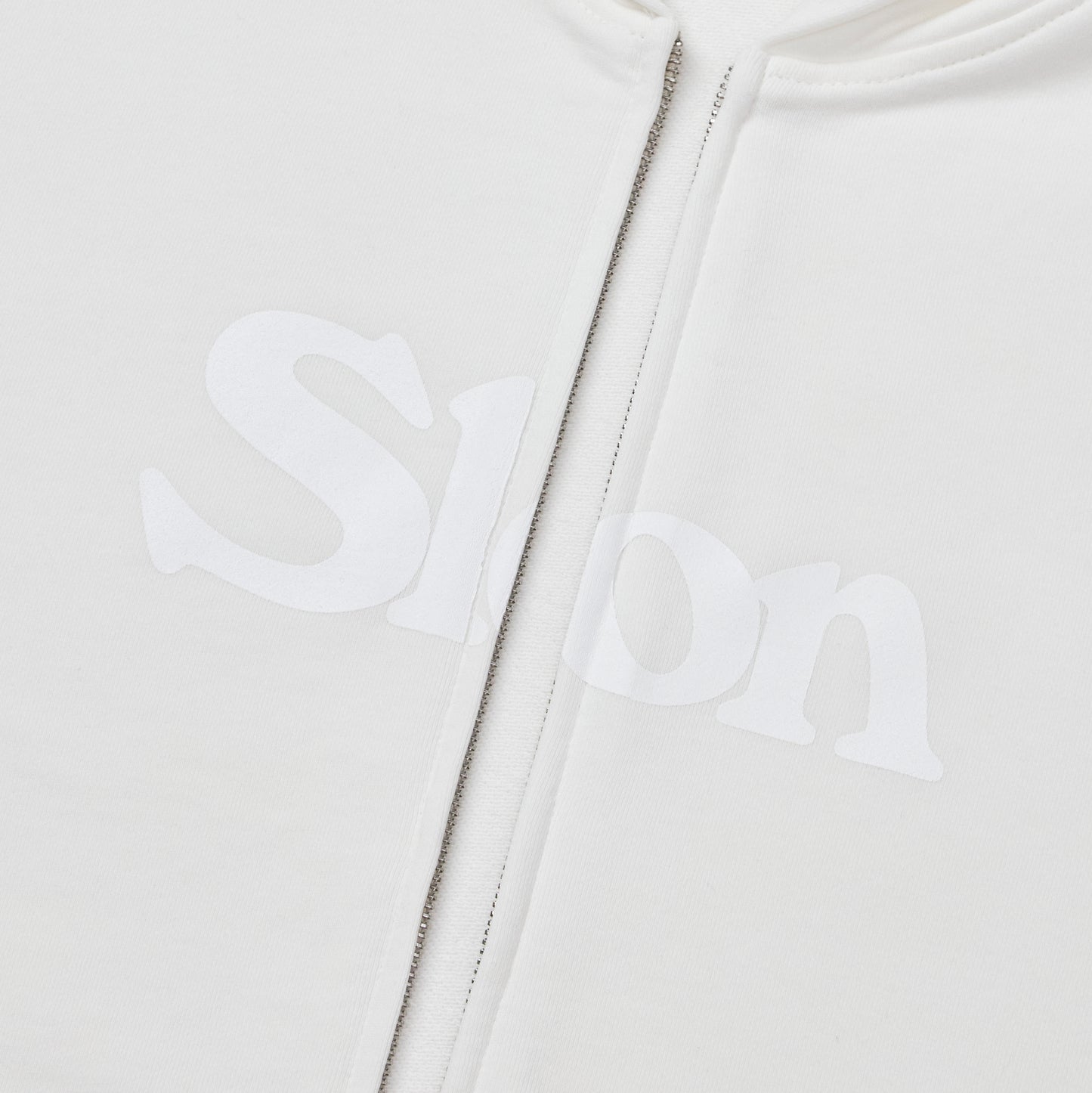 Slon Basic Full Zip Hoodie - White