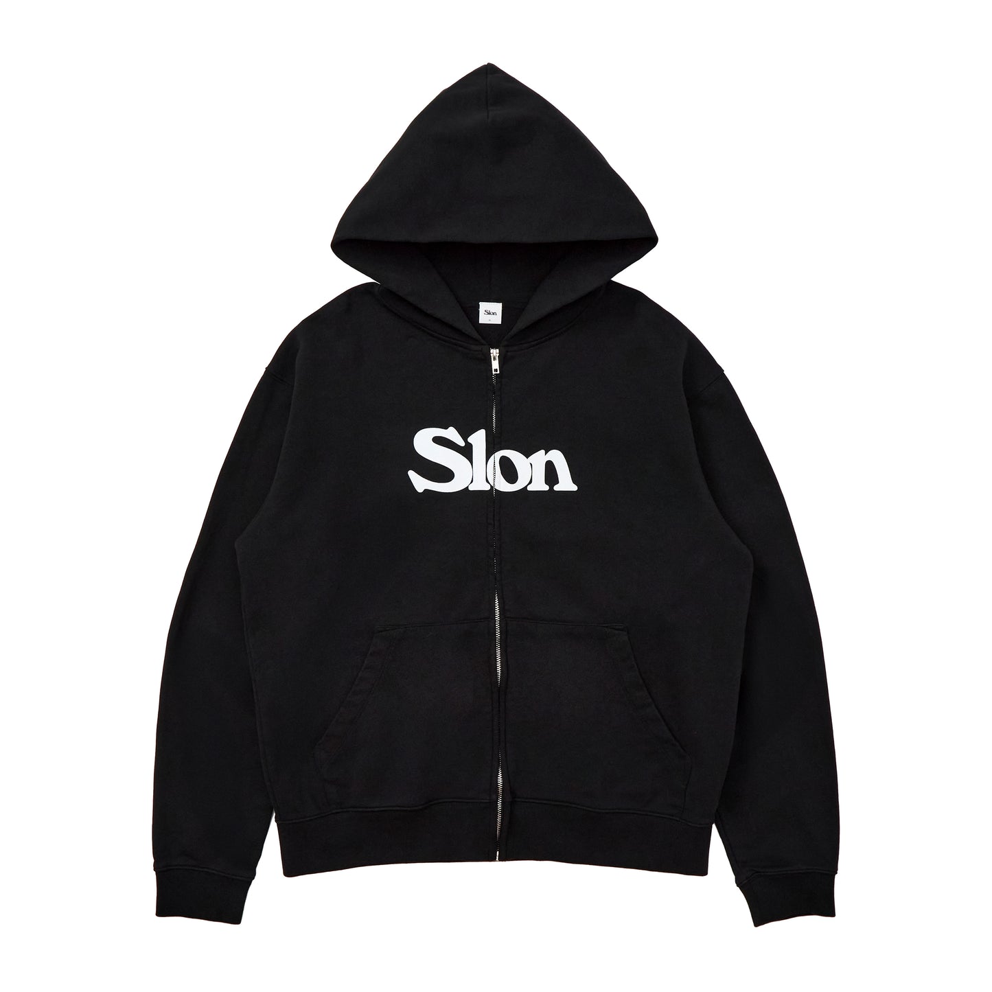 Slon Basic Full Zip Hoodie - Garment Dyed Black