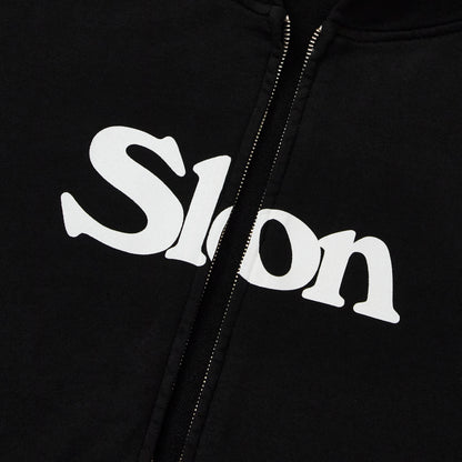 Slon Basic Full Zip Hoodie - Garment Dyed Black