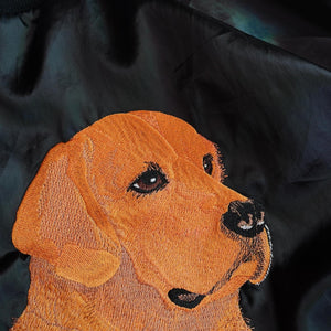 Dog Embroidery Satin Jacket