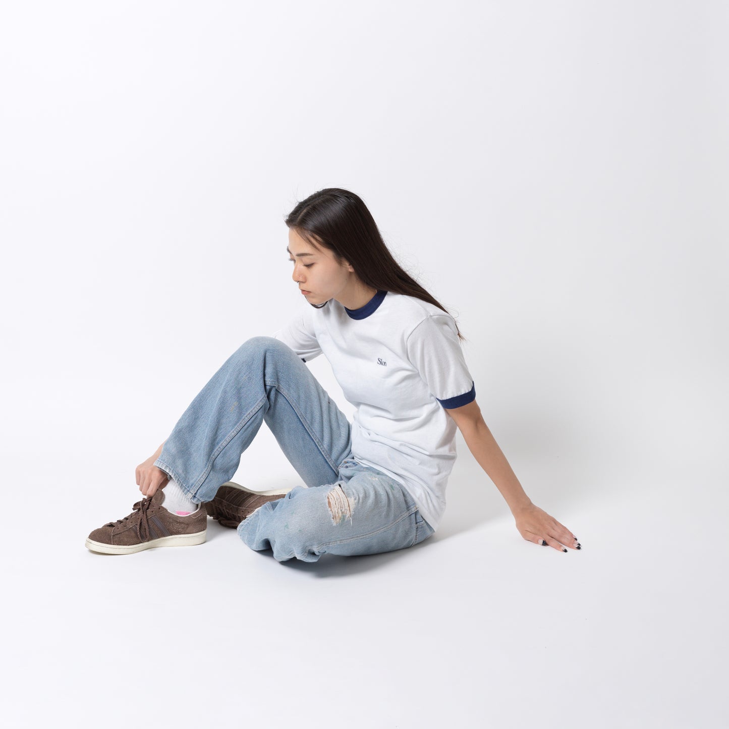 Slon Classic Logo Authentic Ringer Tee "White"