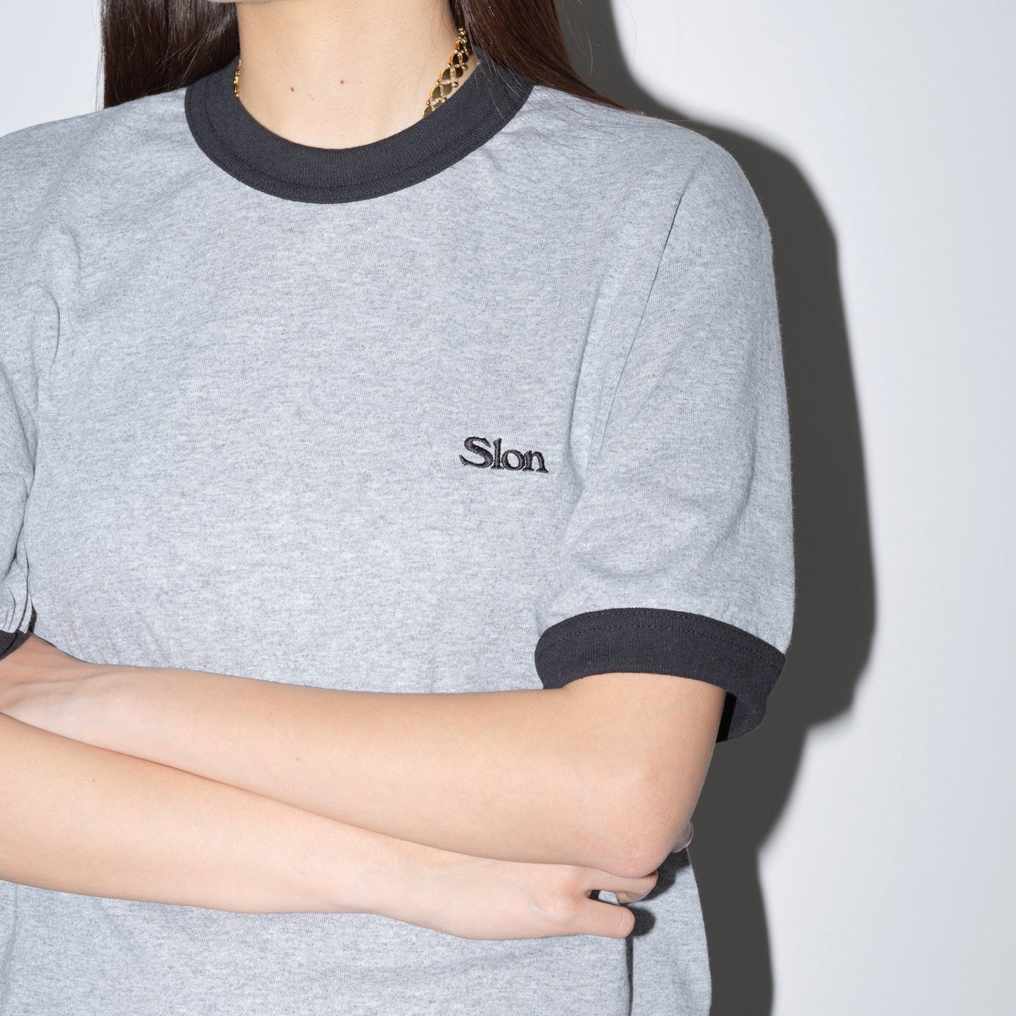 Slon Classic Logo Authentic Ringer Tee "Grey"