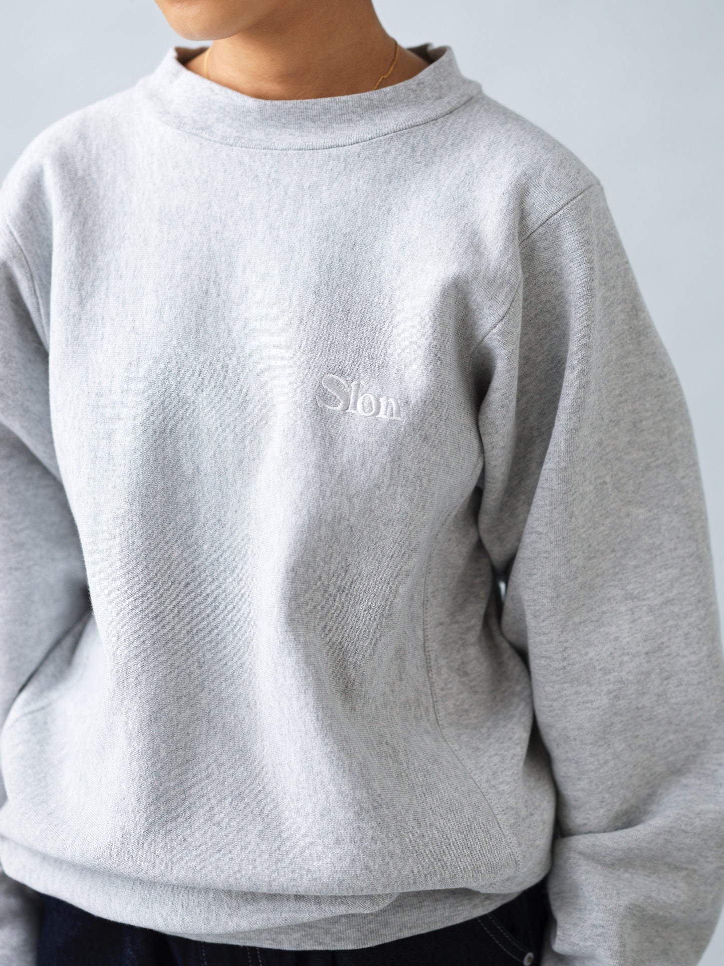 Slon Classic Small Logo Heavyweight Sweatshirt - Ash