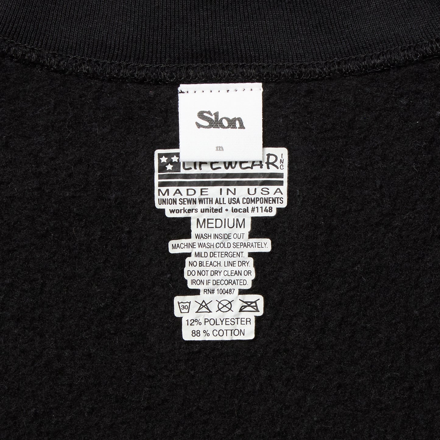 Slon Classic Small Logo Heavyweight Sweatshirt - Black