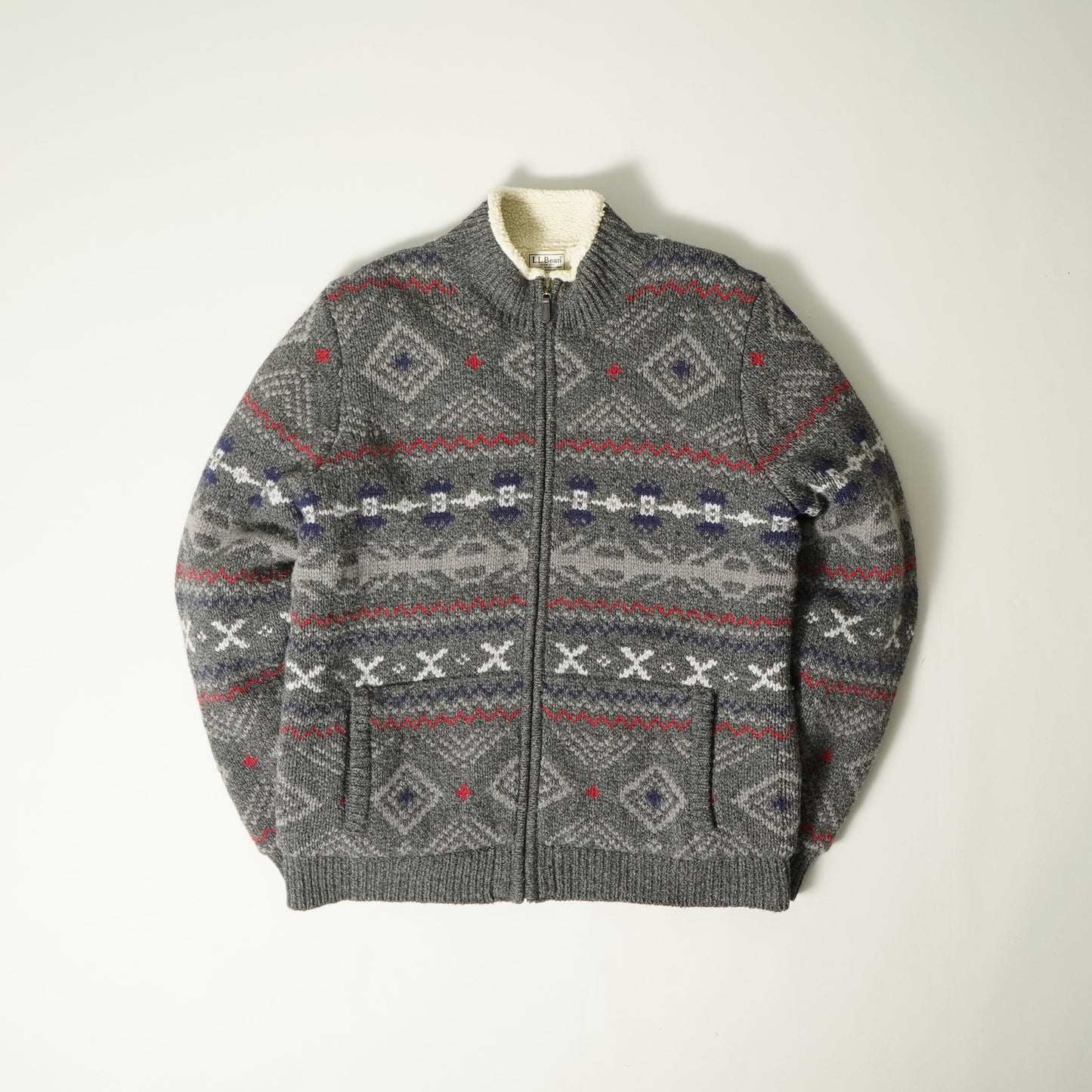 L.L.Bean Lamb Wool Zip Cardigan