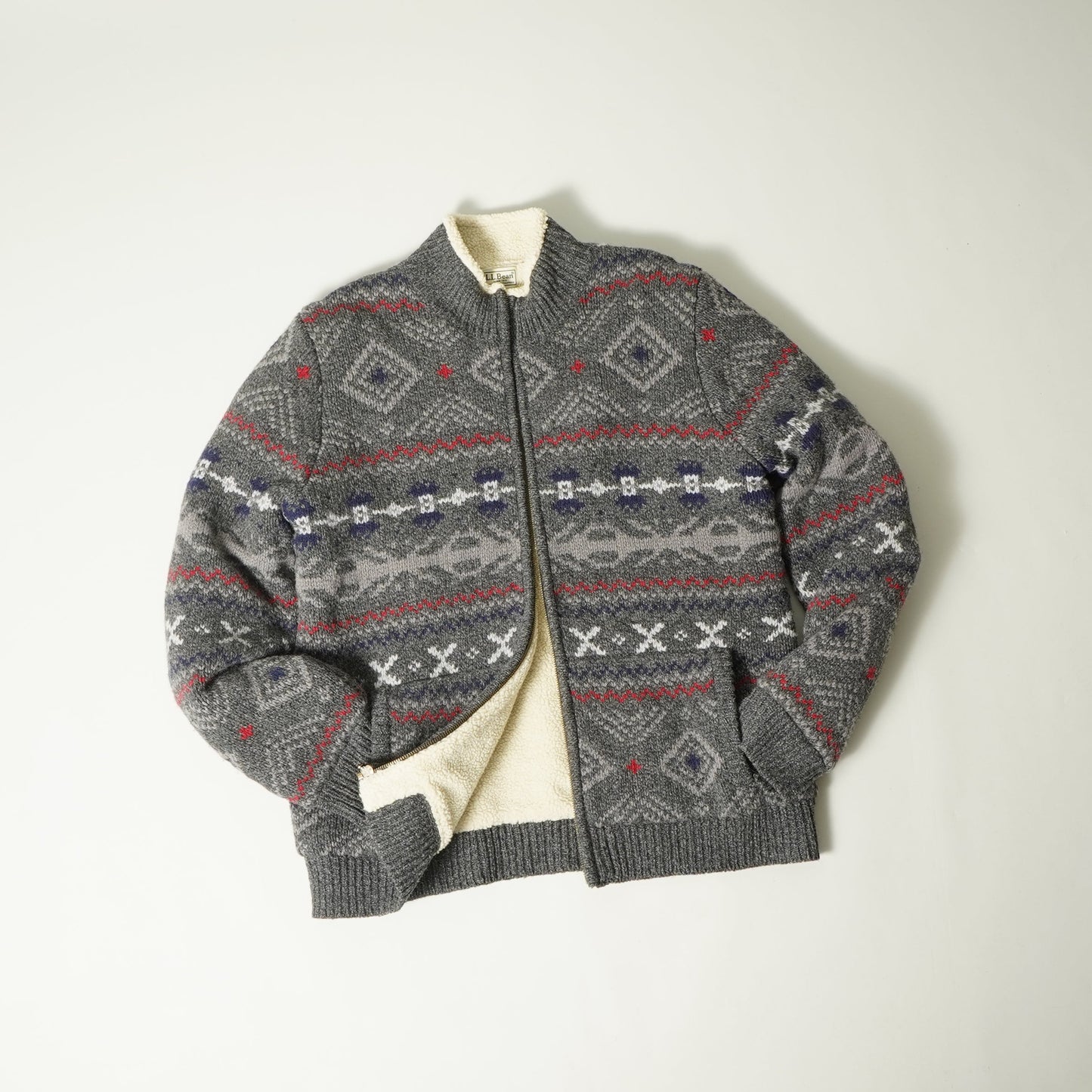 L.L.Bean Lamb Wool Zip Cardigan