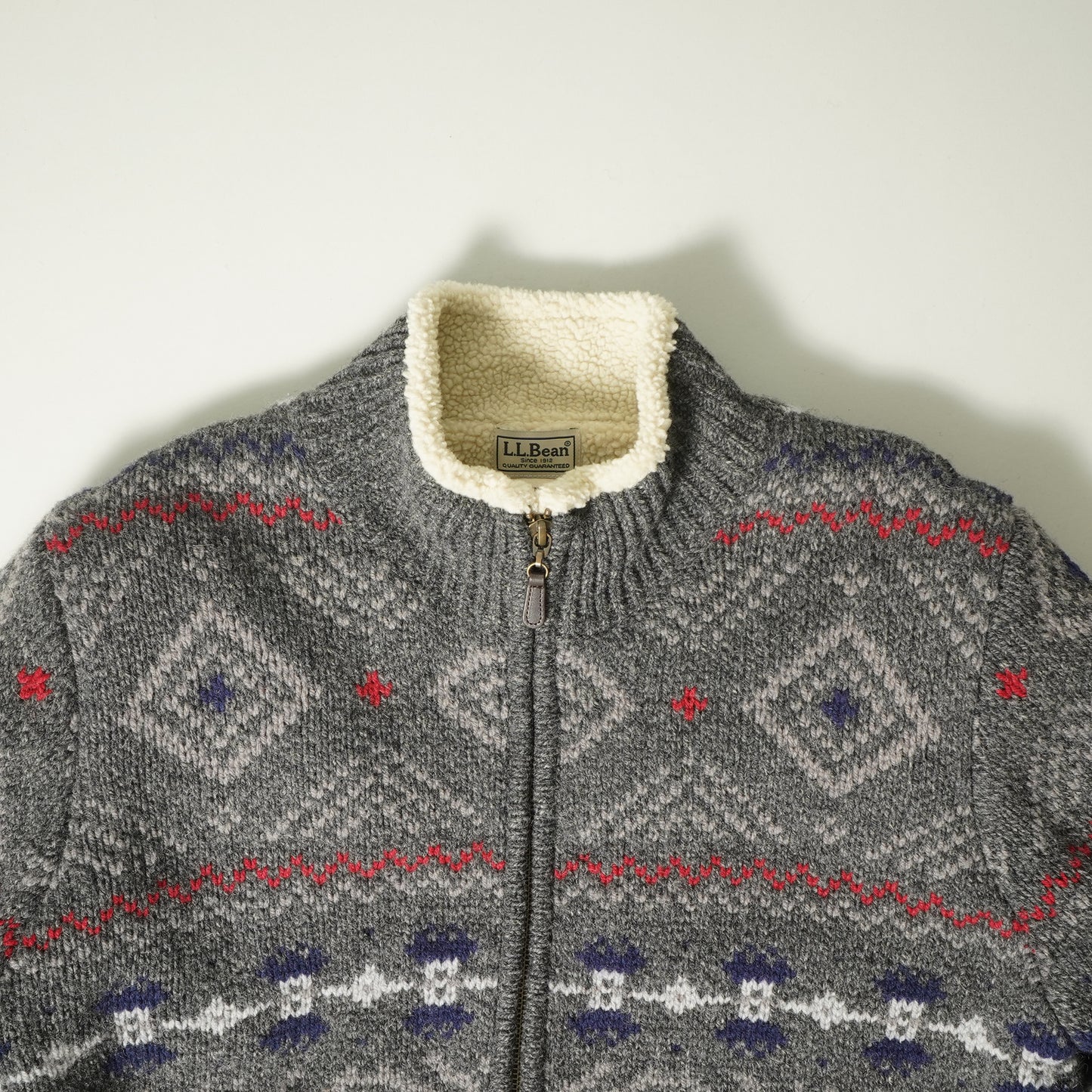 L.L.Bean Lamb Wool Zip Cardigan