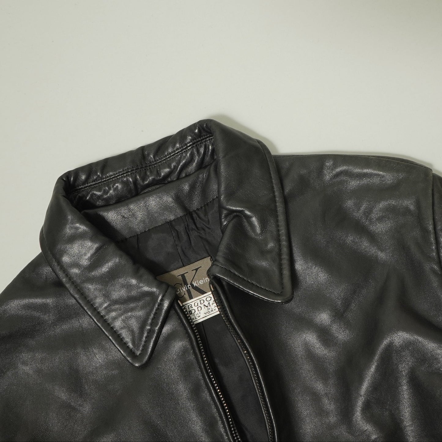 Calvin Klein Zip Up Leather Jacket