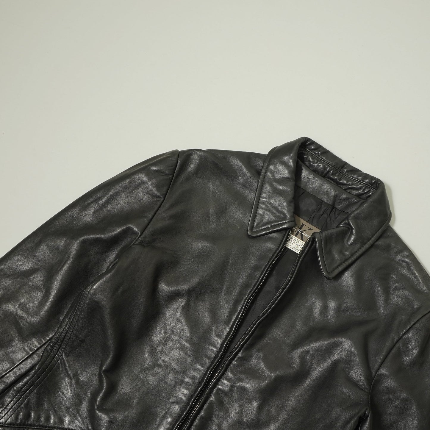 Calvin Klein Zip Up Leather Jacket