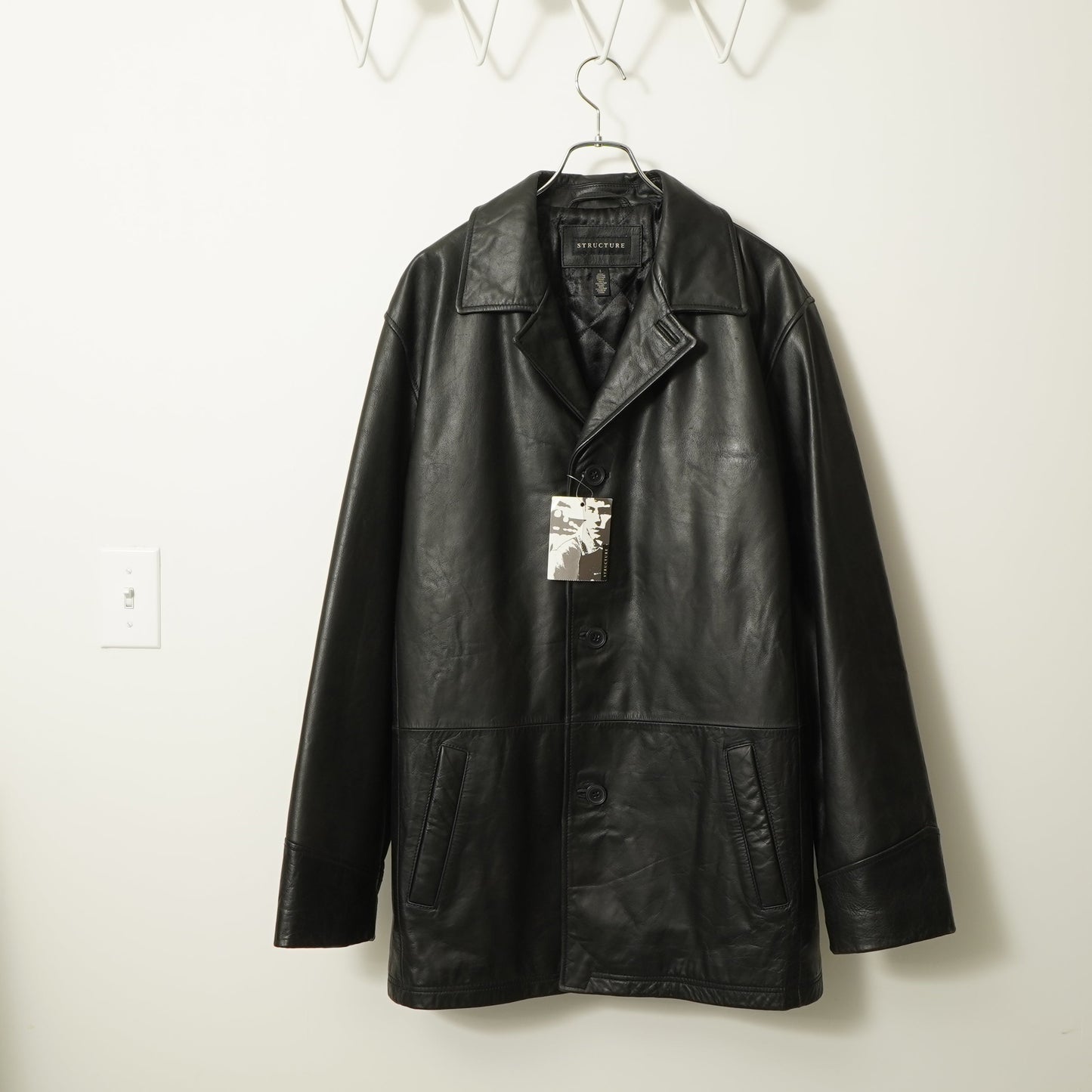 Structure Leather Coat Jacket