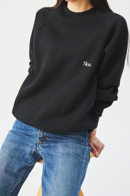 Slon Russell Raglan Crew - Black